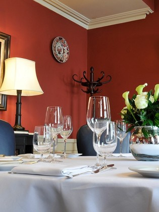 Elegant dining table in Crustacea Room, Bentley's for corporate dinners and gatherings.