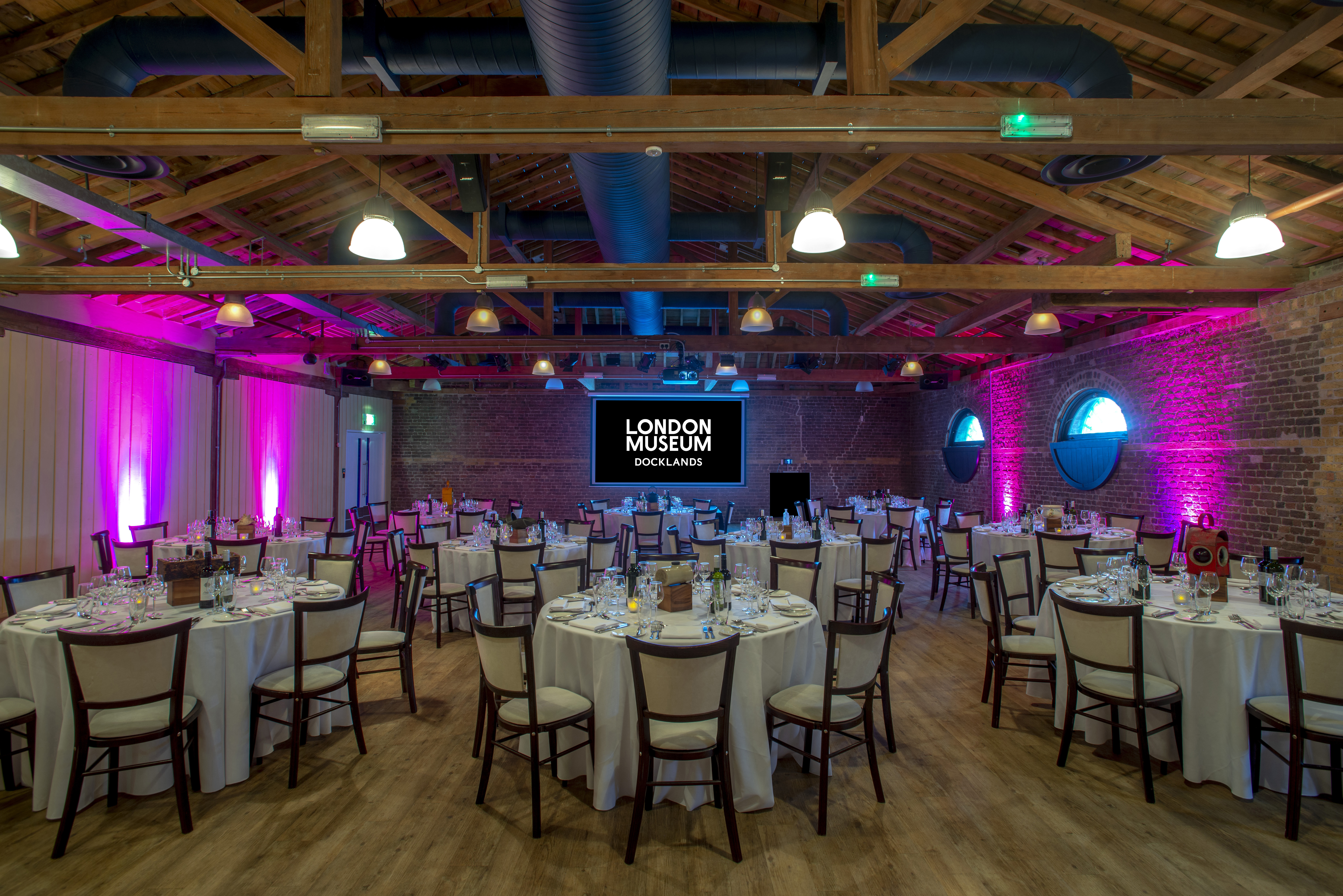Wilberforce Room London Docks rustic chic event venue conference dinner