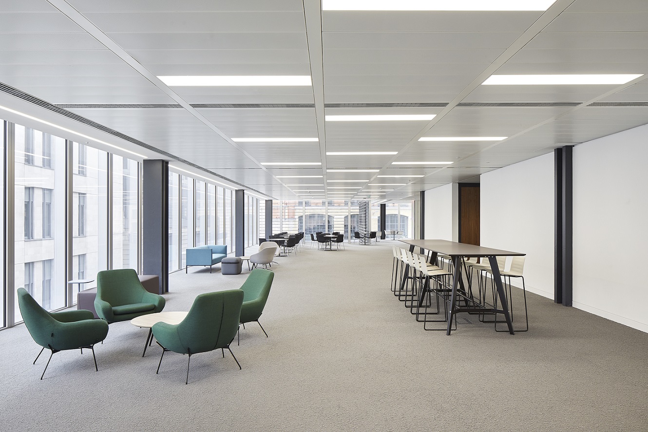 Spacious 1st Floor Lounge at London Conference Centre for corporate events and workshops.