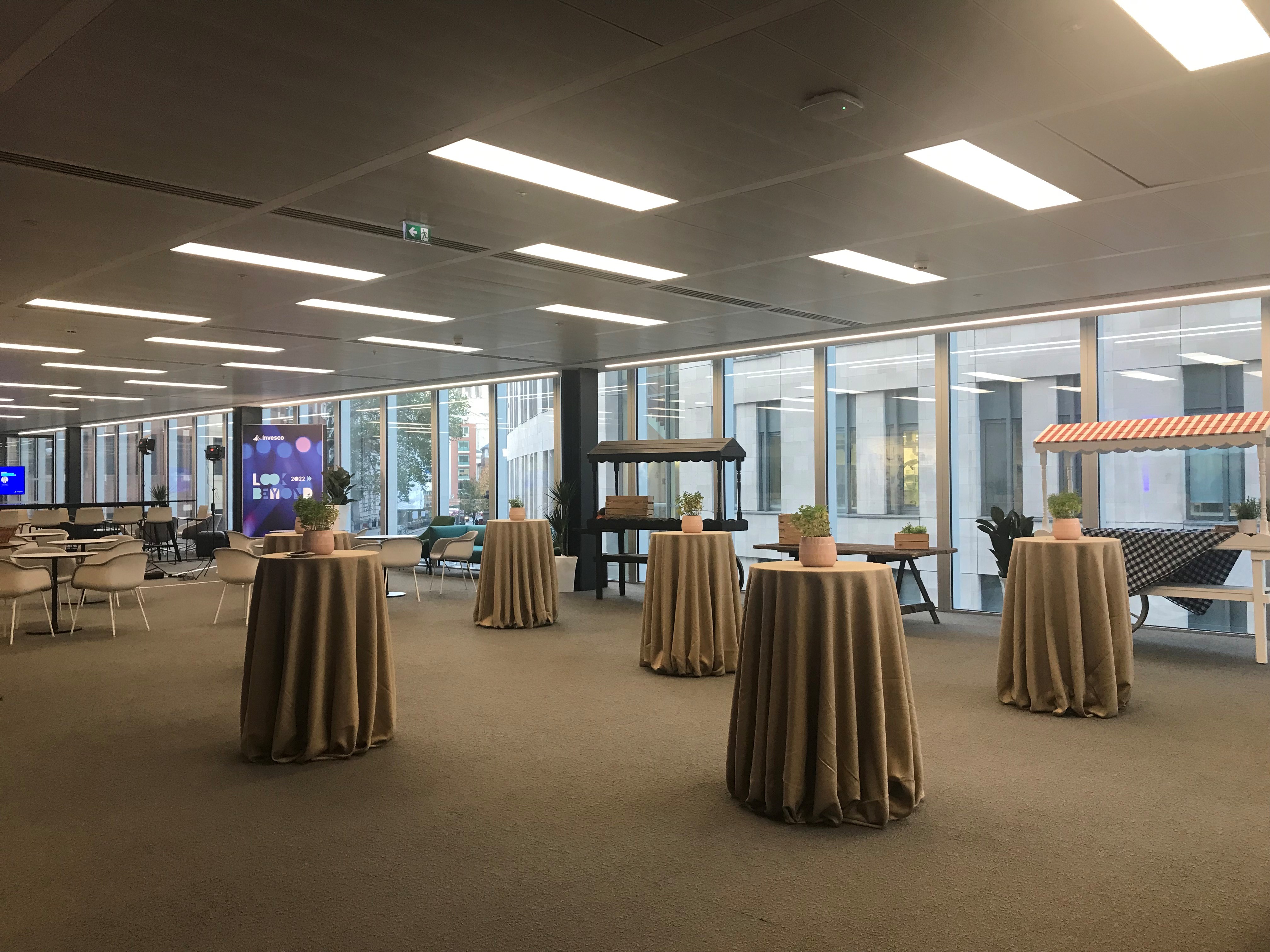 Modern 1st Floor Lounge in London Conference Centre, perfect for networking events.