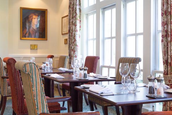 Elegant dining space at Mary Beale Restaurant for intimate meetings and events.