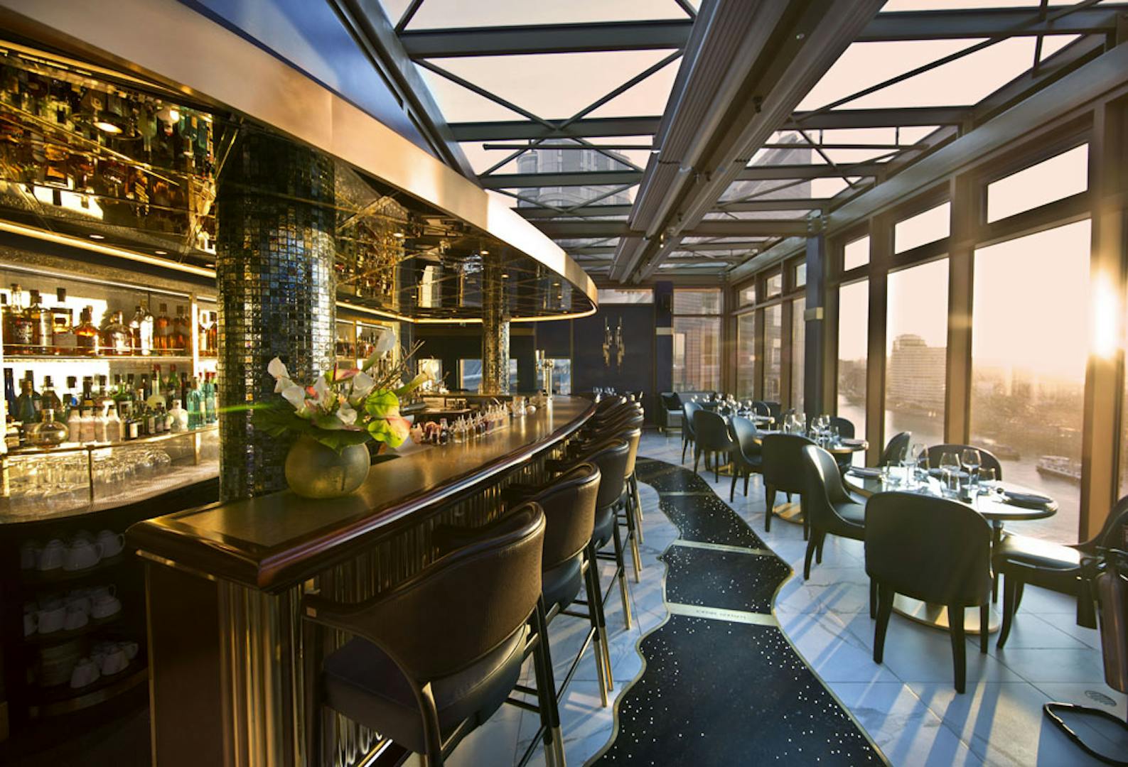 Shisha Terrace in Mezemiso London, elegant venue for upscale events and private dinners.