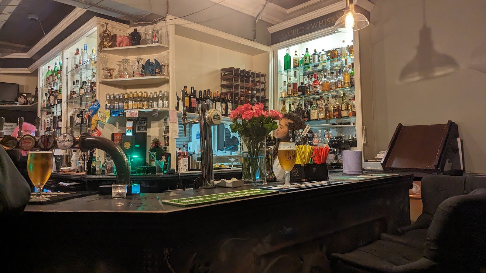 Cozy bar at The Angel of Bow, ideal for networking events and gatherings.