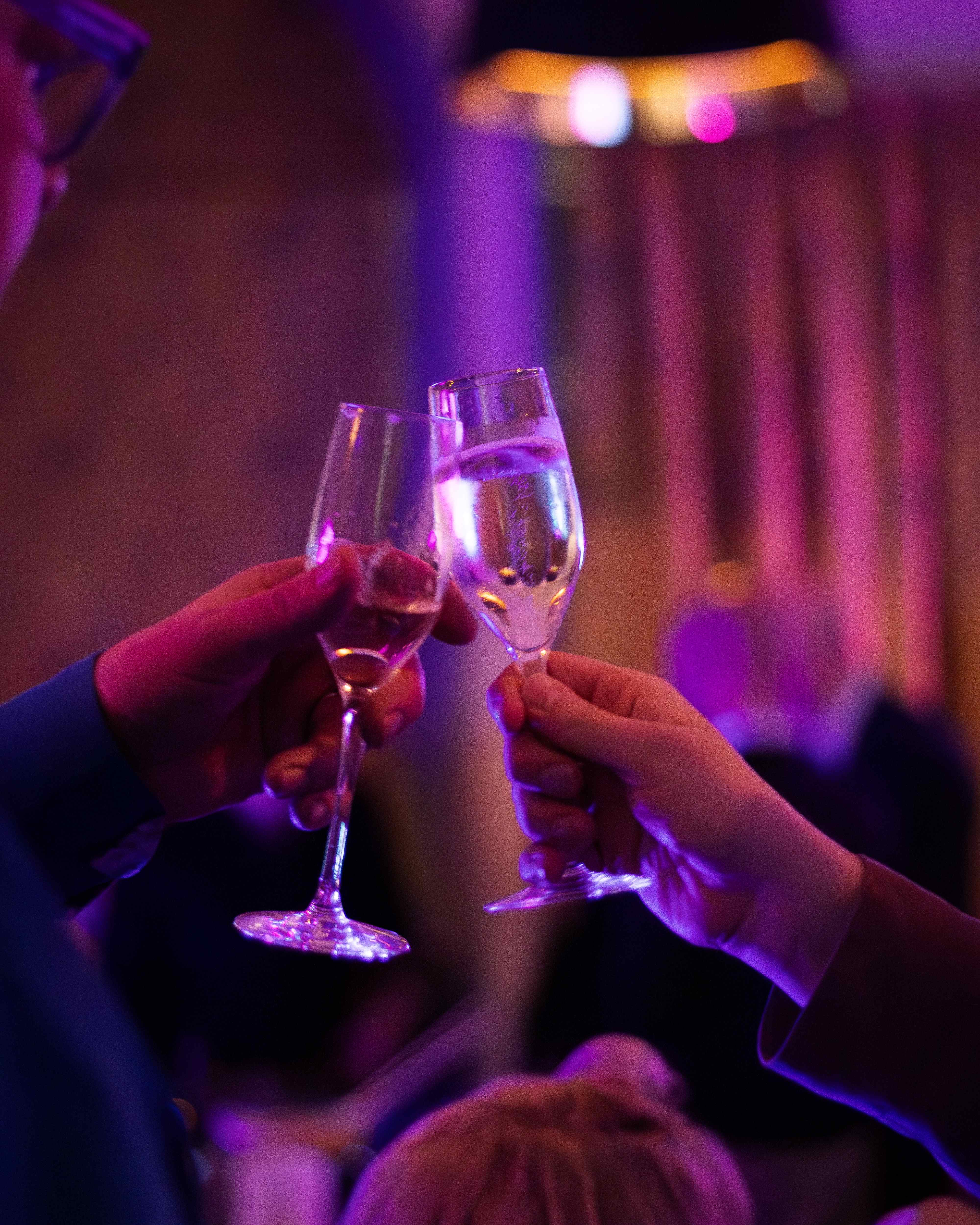 "Elegant toast at Bath Karaoke event, showcasing sophisticated atmosphere and networking."