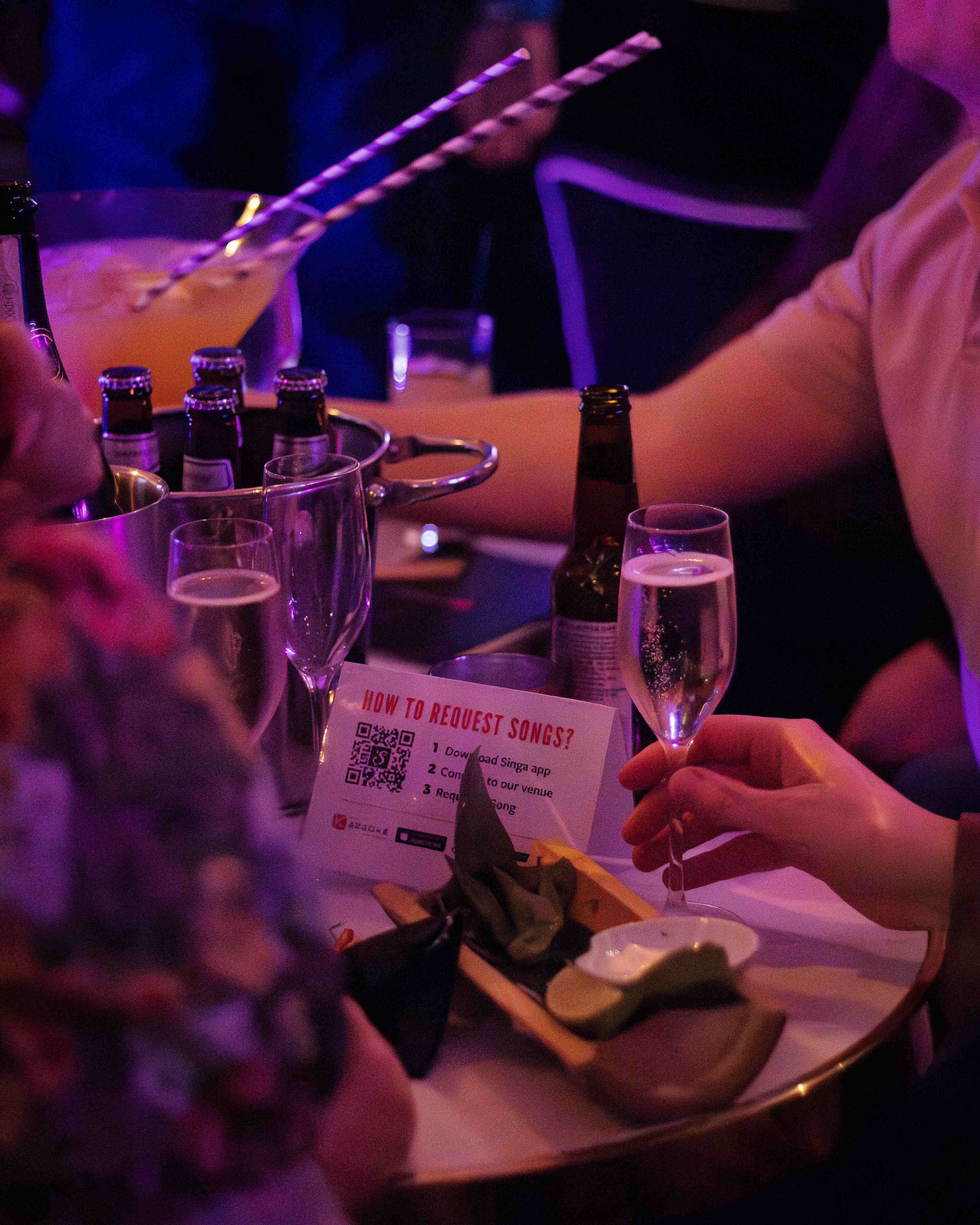 "Bath Karaoke event at Robun with guests enjoying drinks and interactive song requests."