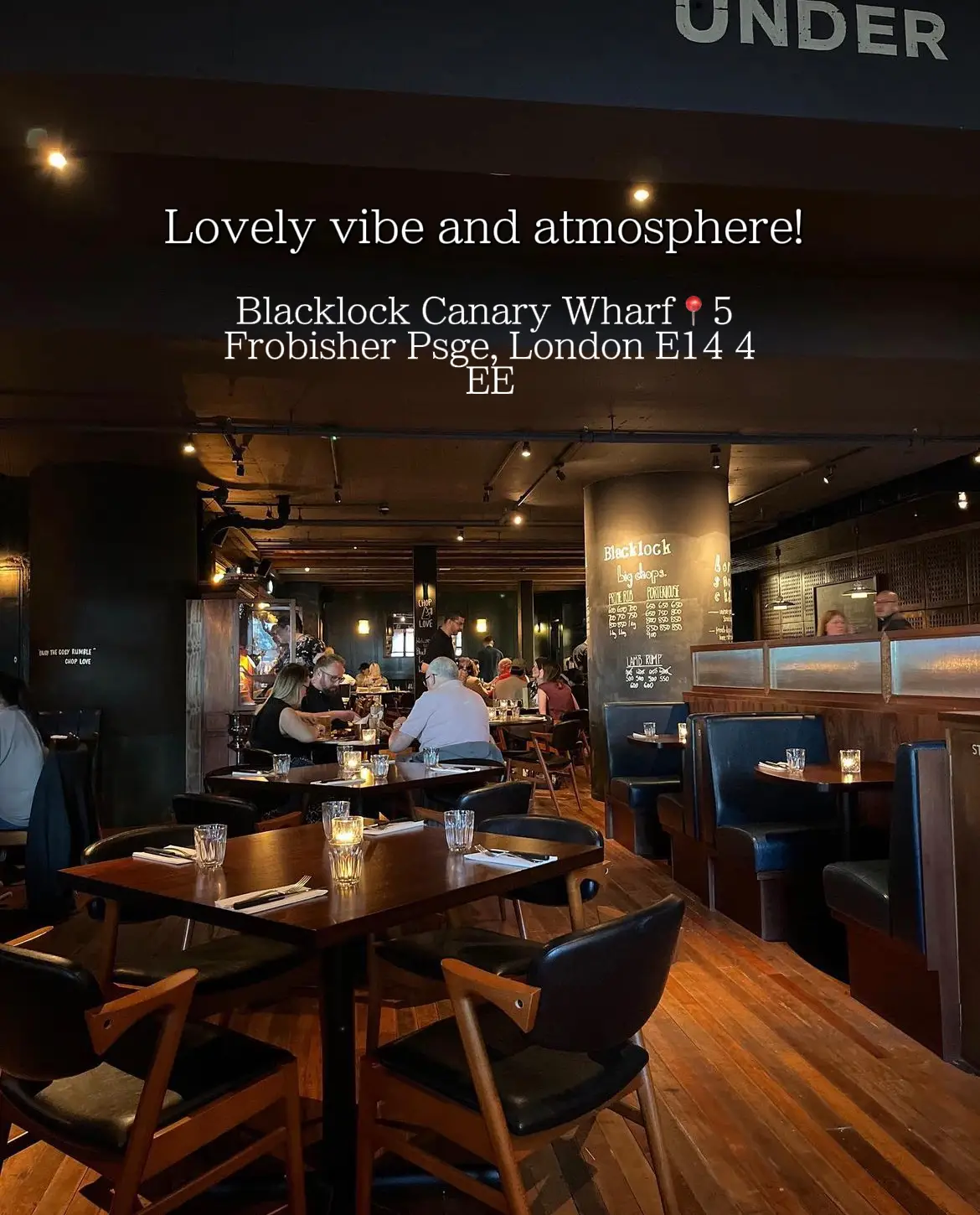 Stylish bar at Blacklock Restaurant, perfect for intimate events in Canary Wharf.