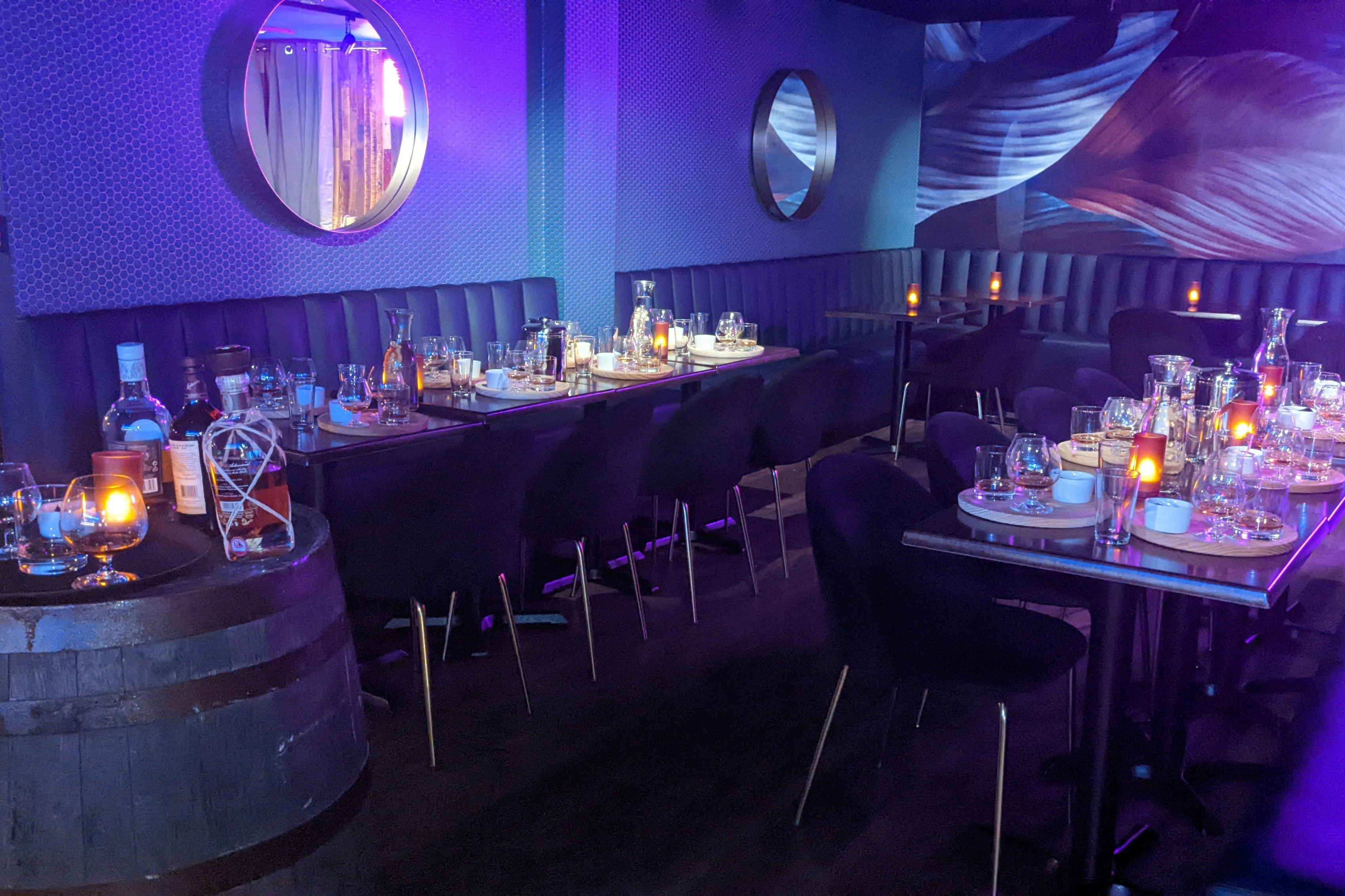 Stylish event space at The Cottons Club with intimate seating for upscale gatherings.