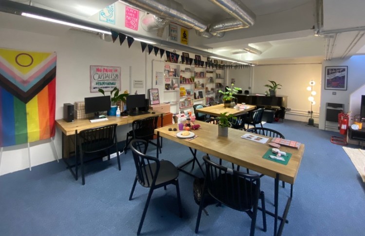 Stifford Community Centre meeting space with vibrant decor for workshops and events.