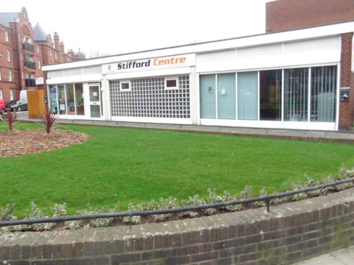 Modern Stifford Community Centre with large windows, ideal for events and workshops.