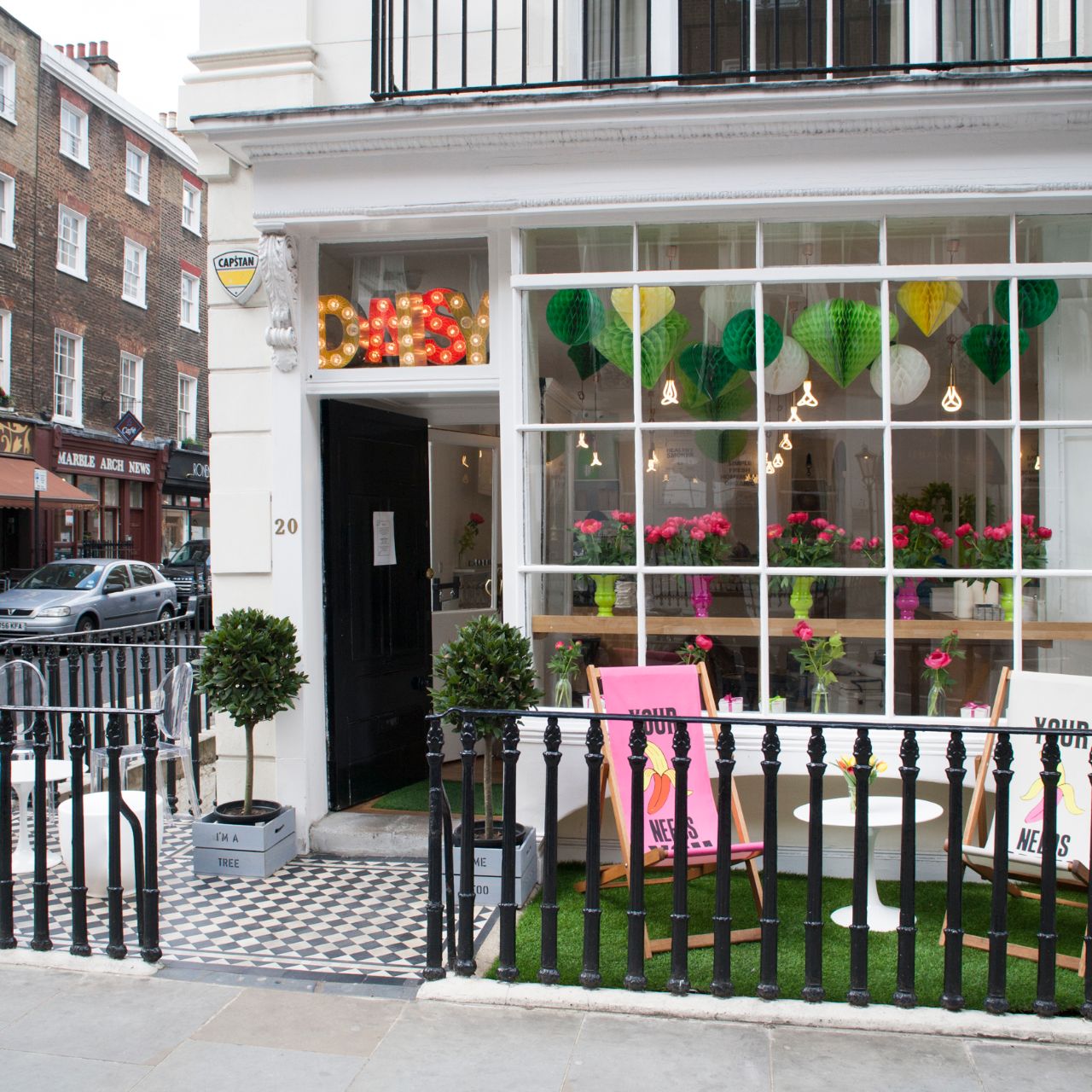 Charming restaurant venue with vibrant decor, ideal for casual events and meetings.