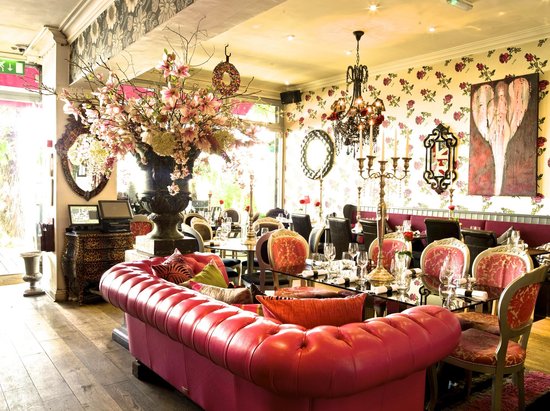 Private dining room at Rock & Rose Restaurant with elegant decor for upscale events.