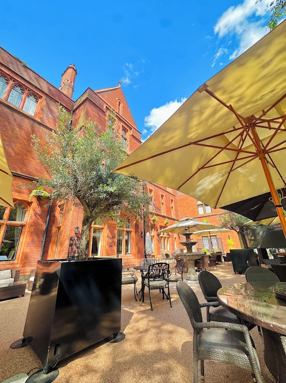 Charming outdoor venue at The Melody Restaurant, ideal for events and gatherings.