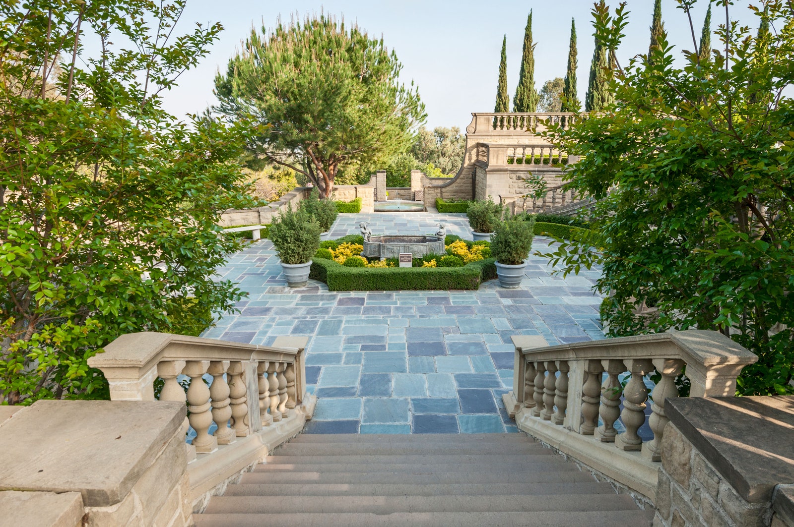 Elegant balcony at Greystone Mansion, perfect for upscale events and ceremonies.