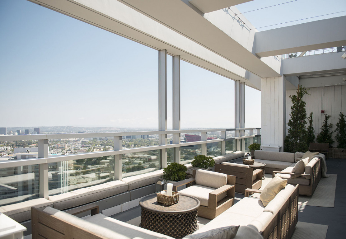 Stylish rooftop lounge in Hills Penthouse, perfect for upscale events and gatherings.