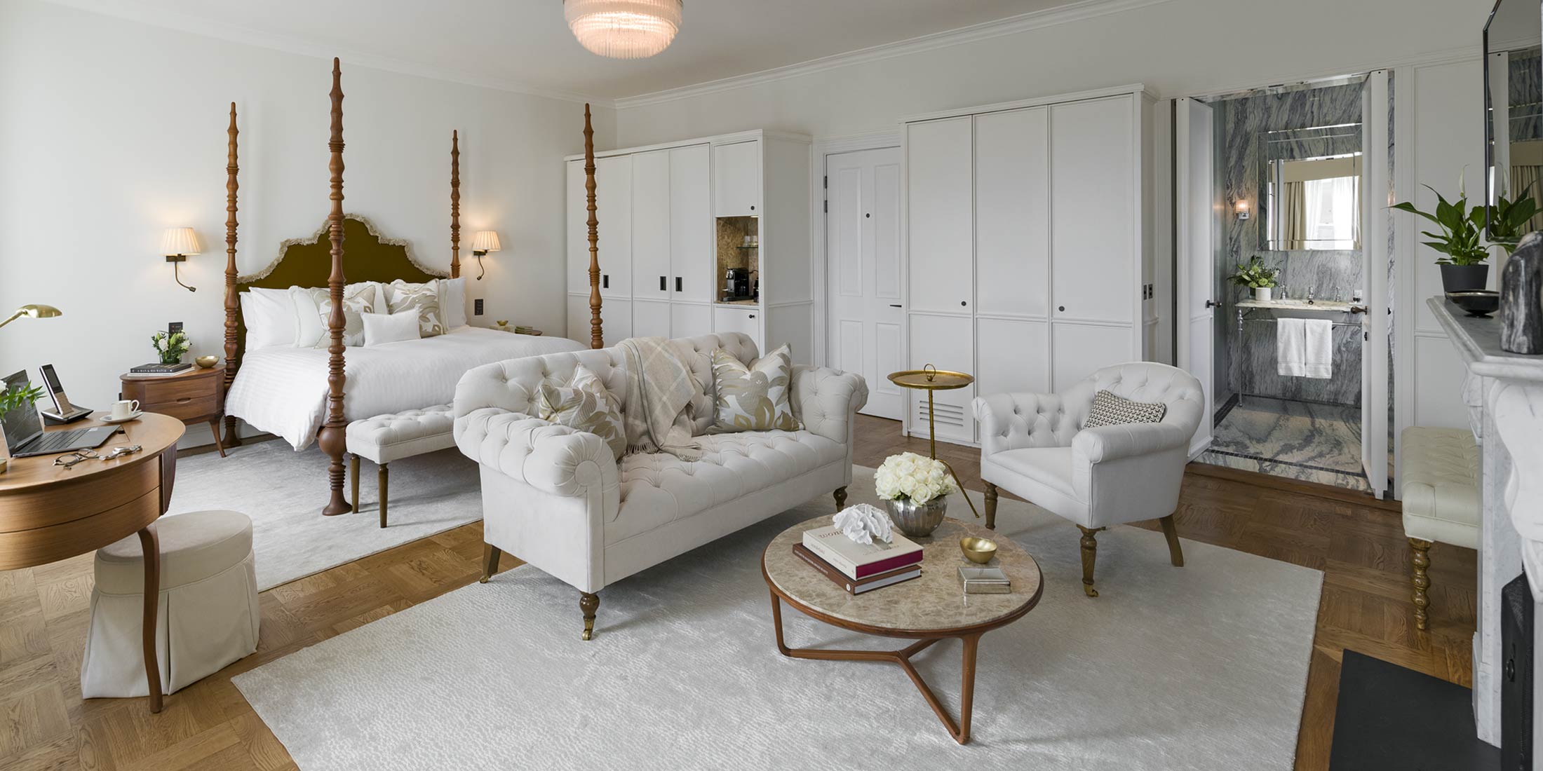 Luxurious hotel suite at The Adria, ideal for VIP meetings and retreats.