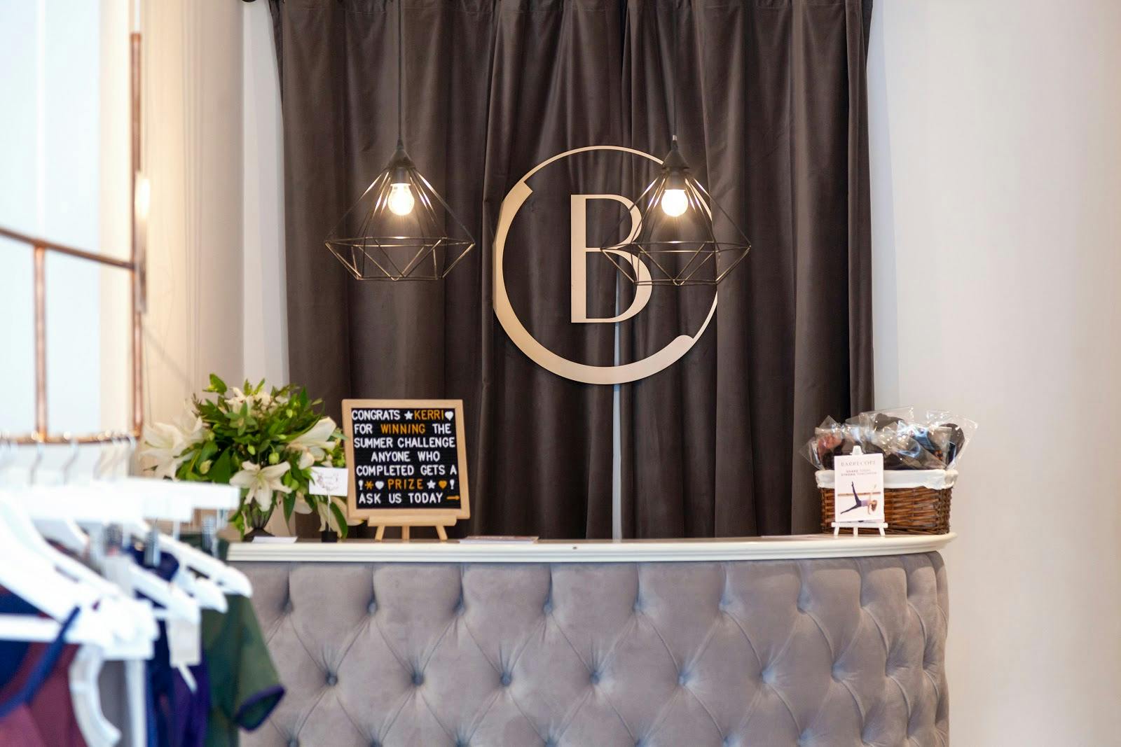 Barrecore Wandsworth reception area with plush counter, ideal for events and networking.