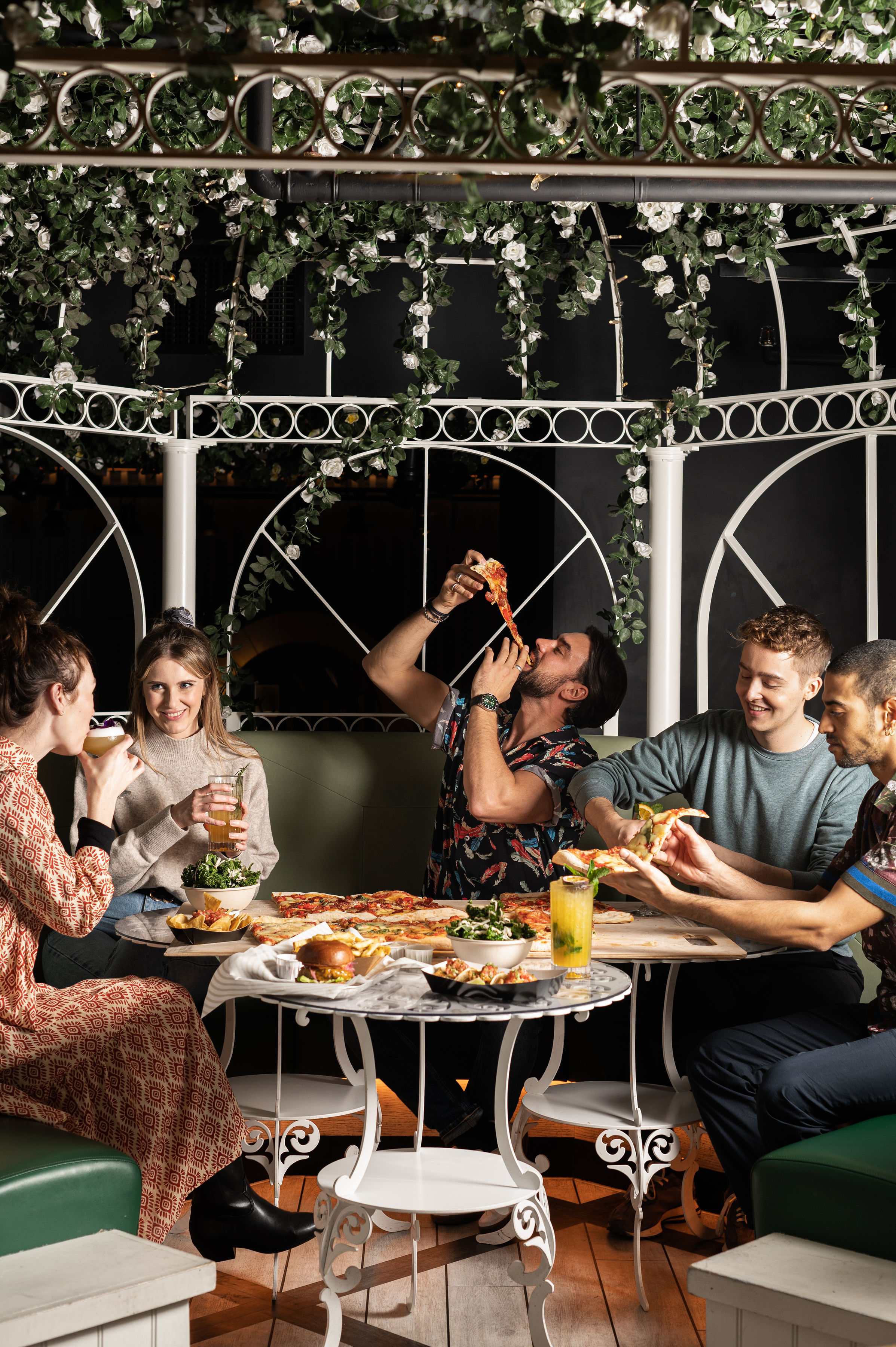 Pergolas casual dining social networking pizza