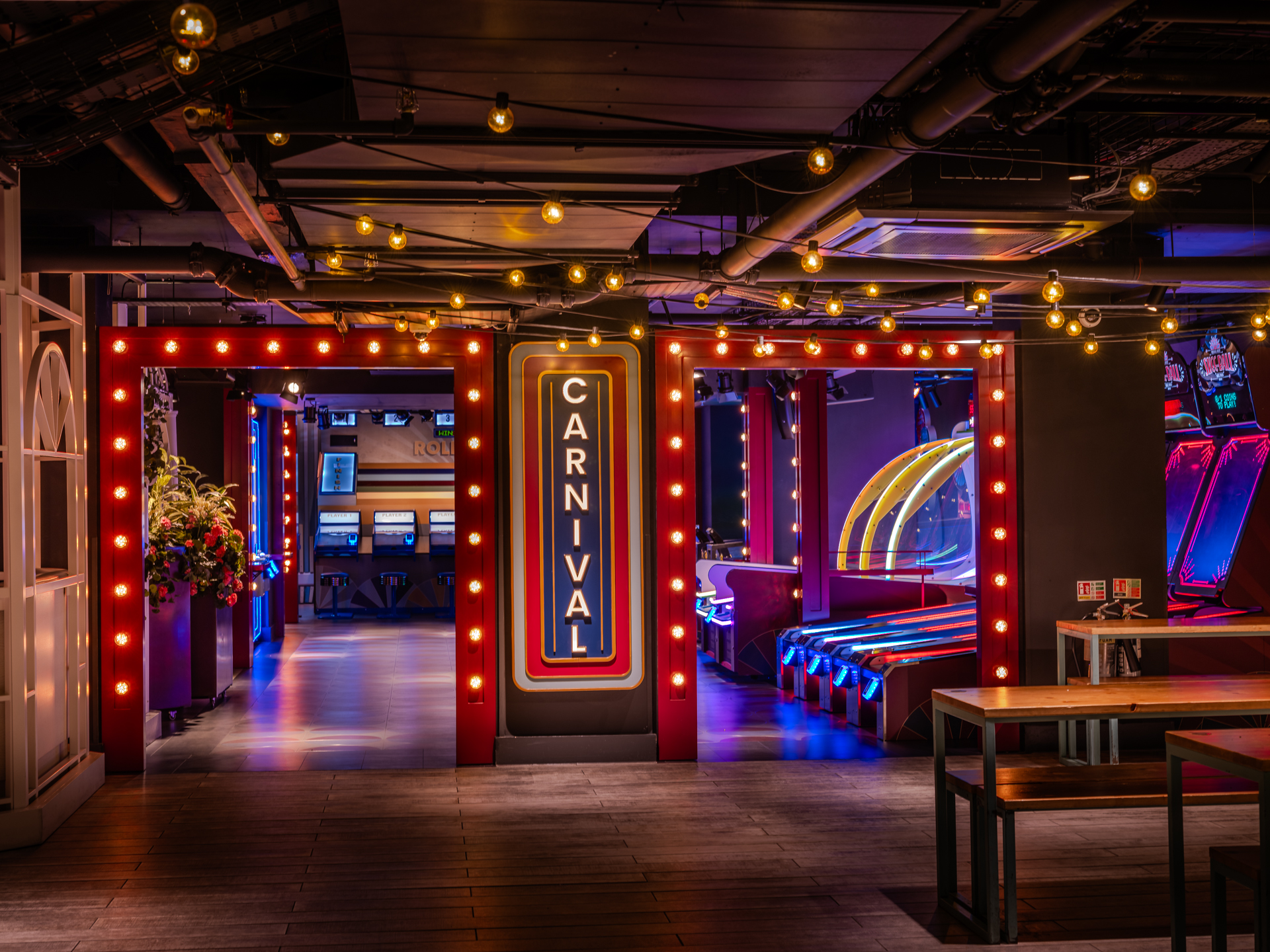 Swingers West End carnival arcade corporate event