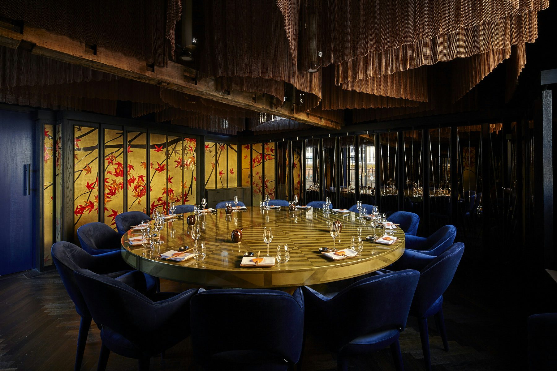 Private dining room at SUSHISAMBA Covent Garden, ideal for corporate events and celebrations.