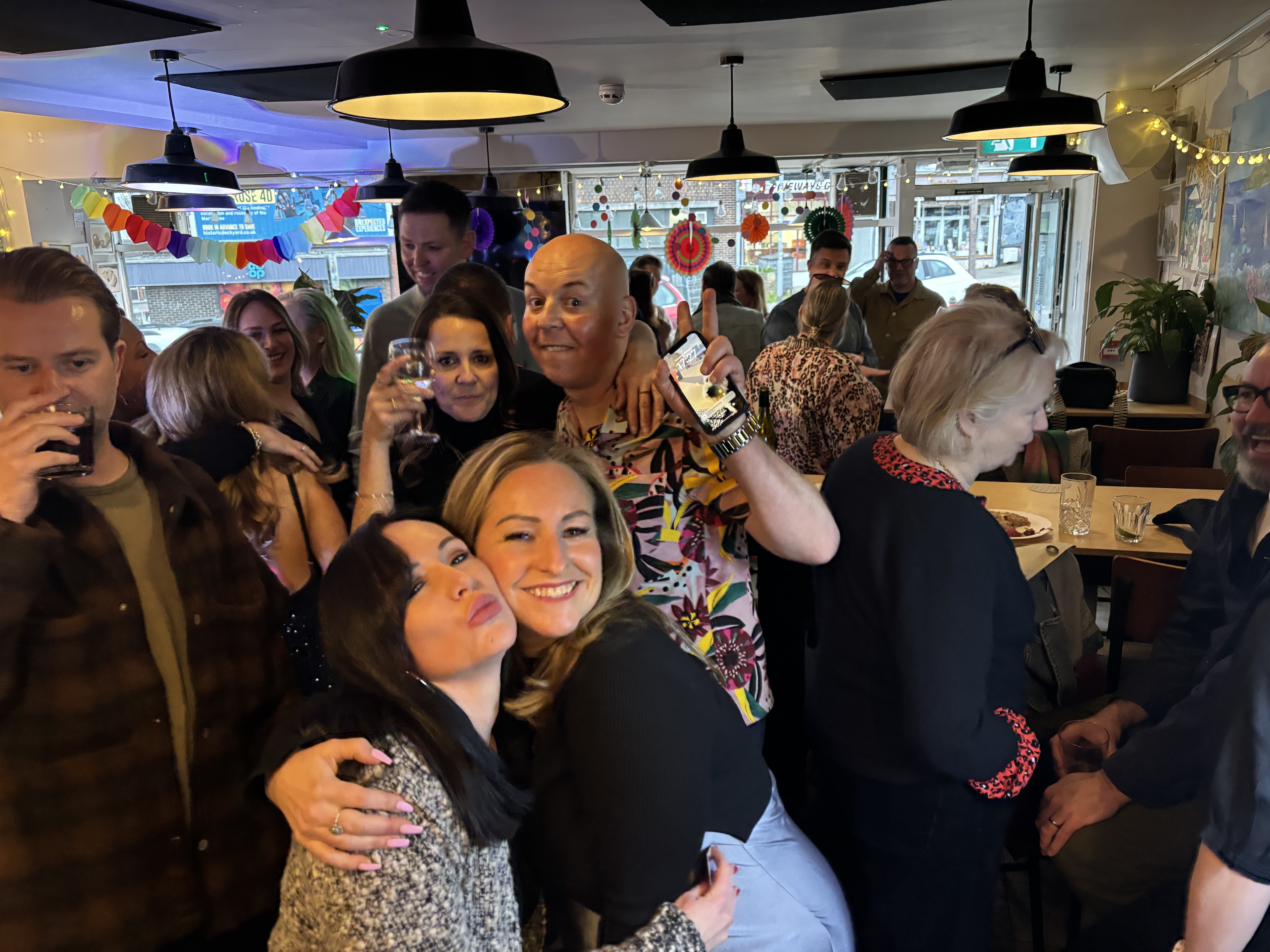 Lively bar scene at Lost and Found Taproom, ideal for networking and team-building events.