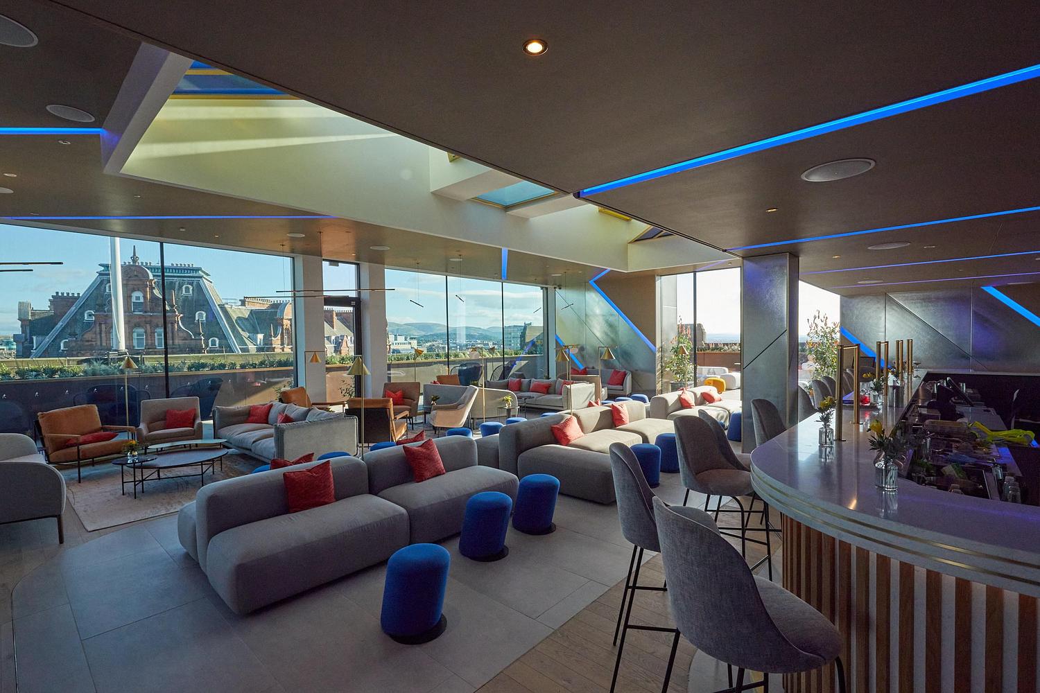 1820 Rooftop Bar with panoramic views, perfect for upscale events and meetings.