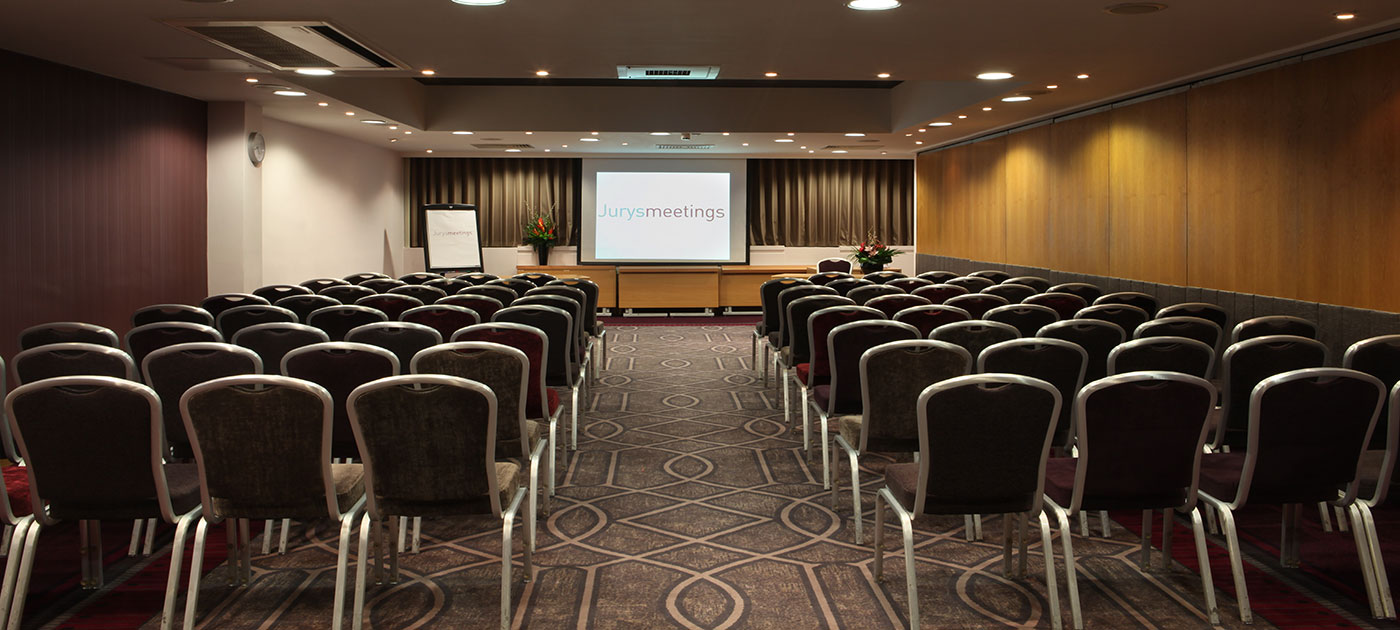 Meeting room at Leonardo Royal Hotel Birmingham with theater seating for corporate events.