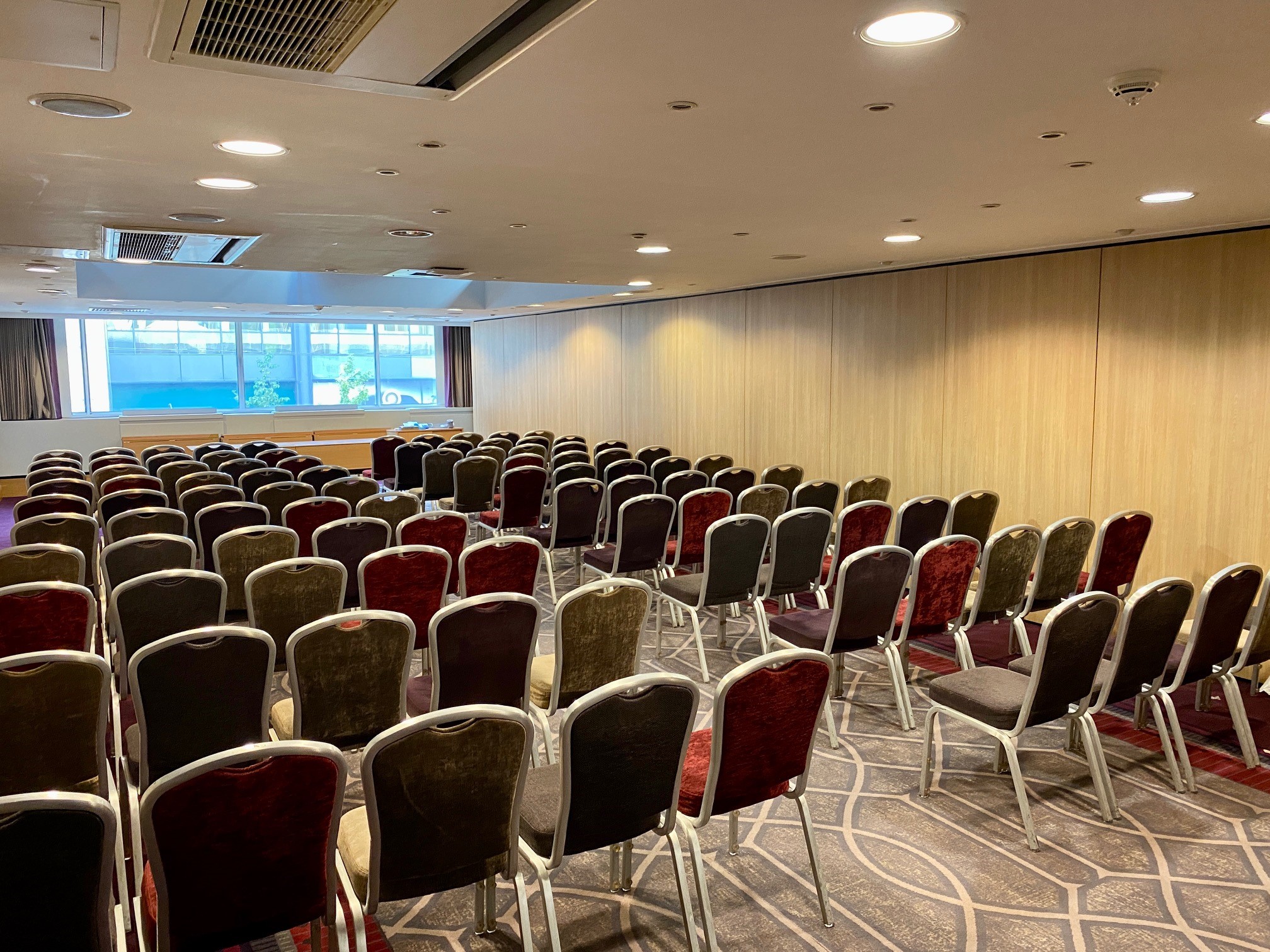 Meeting room setup in Leonardo Royal Hotel Birmingham, ideal for workshops and presentations.