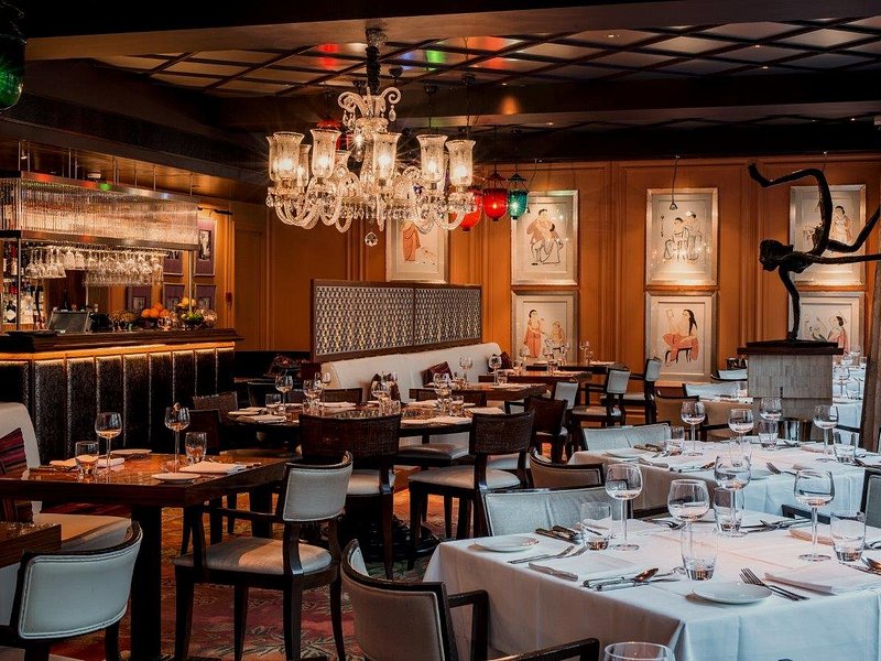 Elegant Mezzanine Floor at Veeraswamy, ideal for corporate dinners and upscale events.