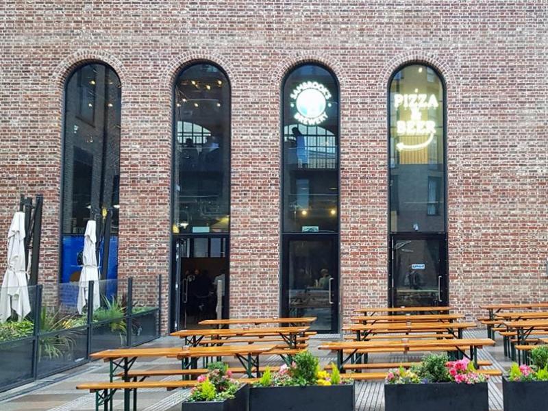 Private Stack Room at Sambrook's Brewery Tap, rustic brick venue for casual gatherings.
