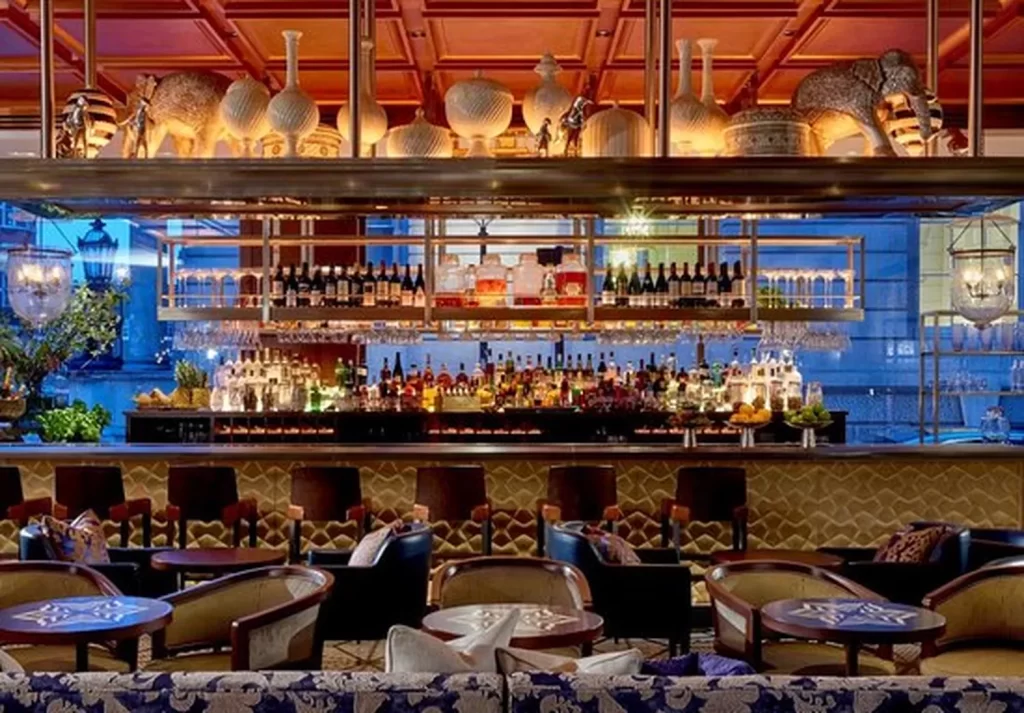 Sophisticated Pukka Bar at Chutney Mary, ideal for networking events and cocktail receptions.