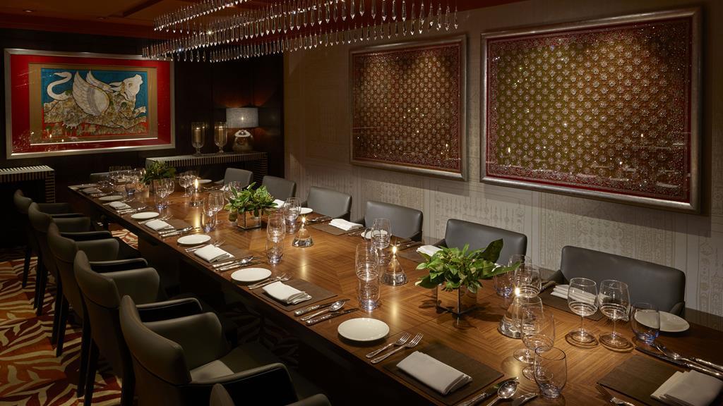 Elegant private dining room at Chutney Mary, perfect for corporate meetings and exclusive events.