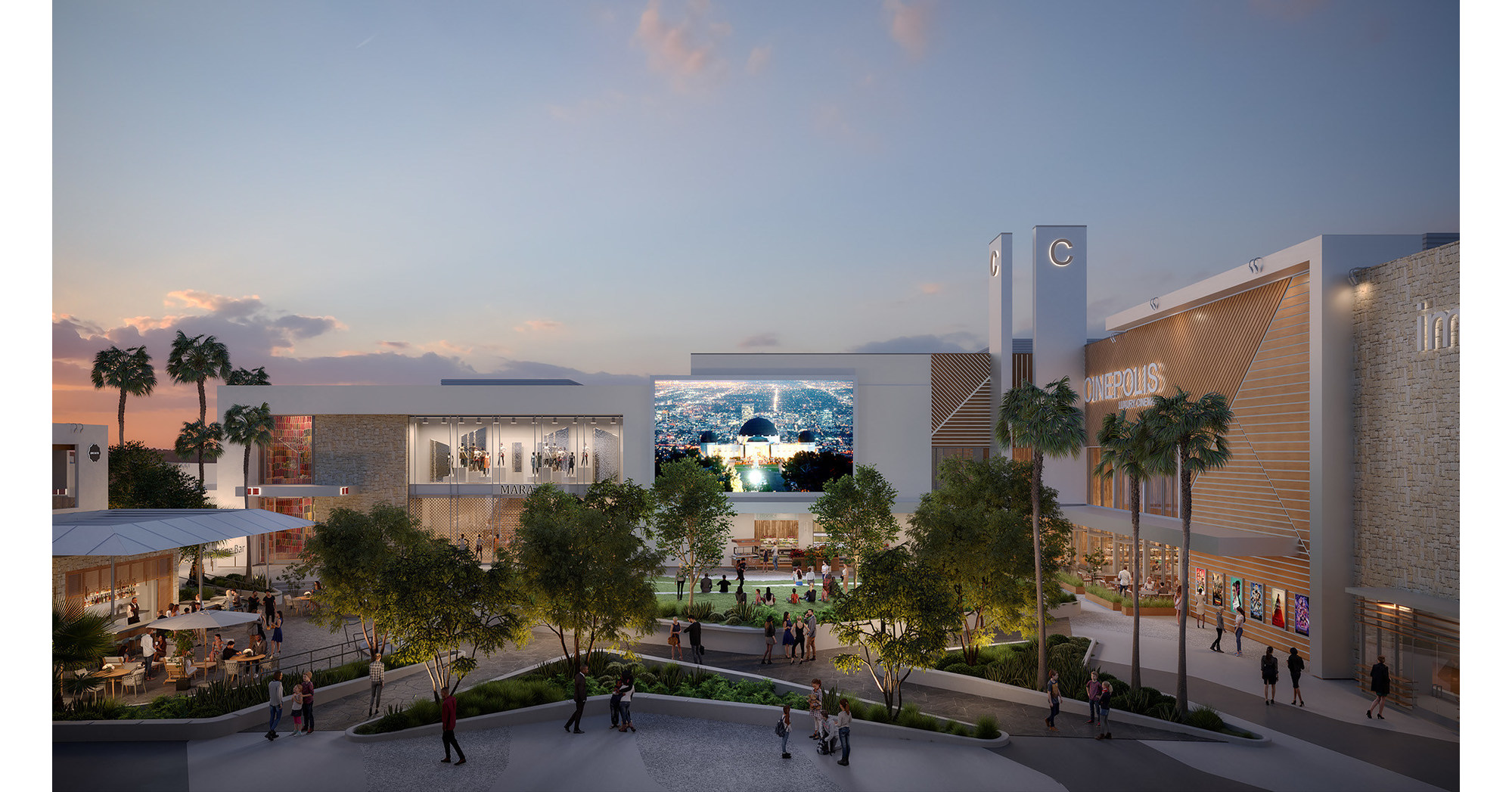 Vibrant outdoor event space at Social Hub, ideal for conferences and trade shows.