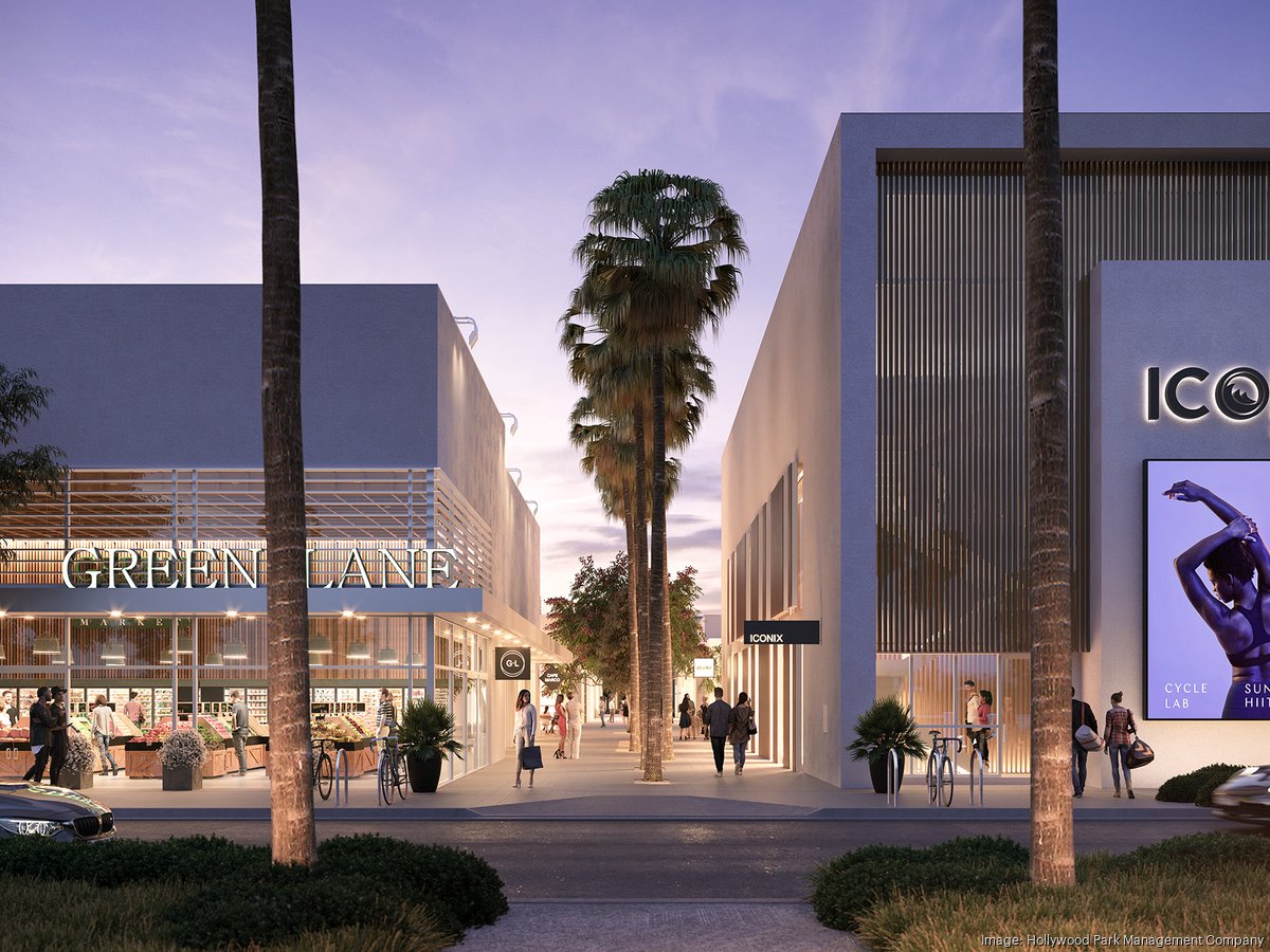 Vibrant outdoor shopping area in Hollywood Park, ideal for events and gatherings.