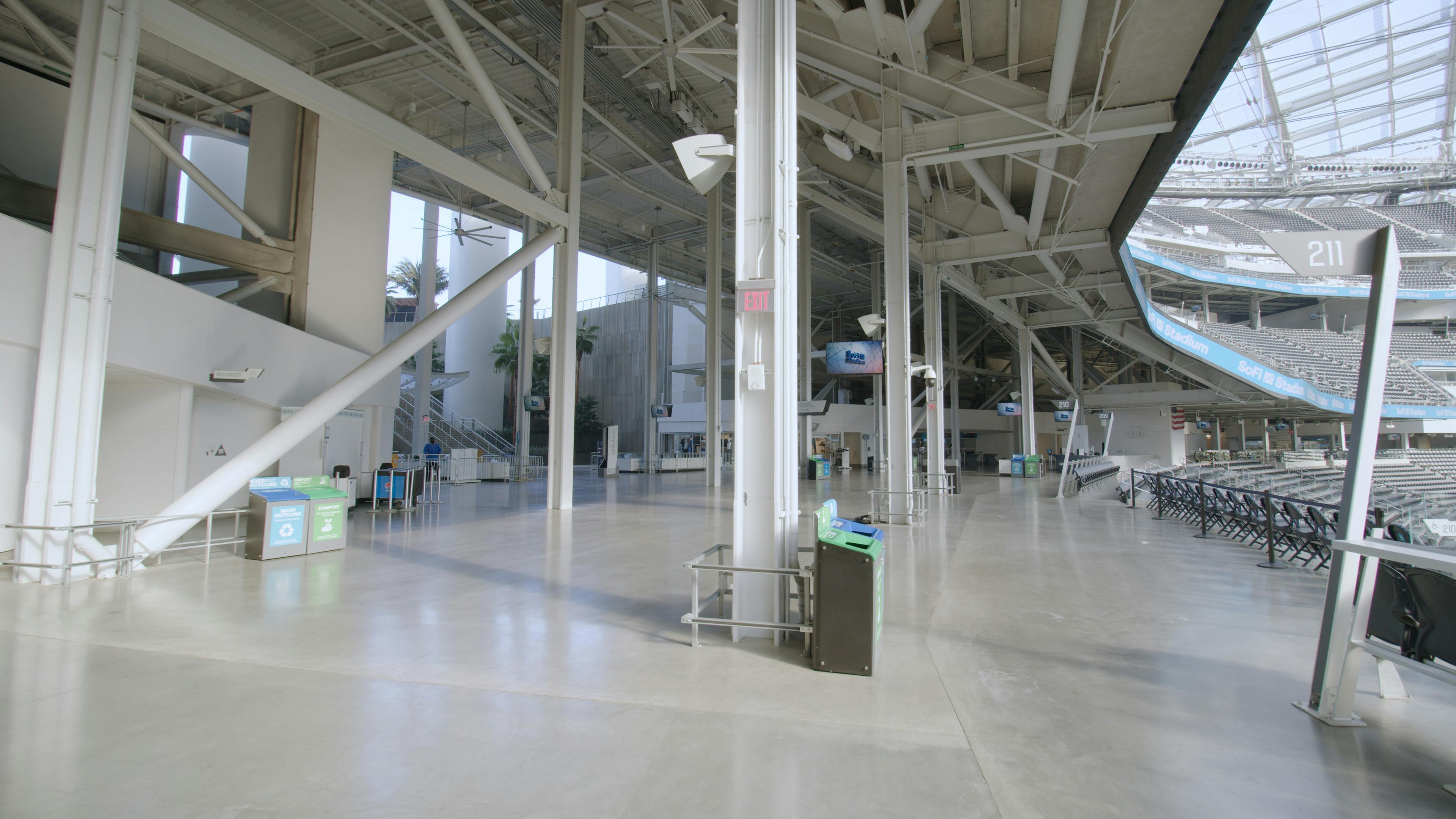 Spacious Concourse Space in SoFi Stadium, ideal for conferences and exhibitions.