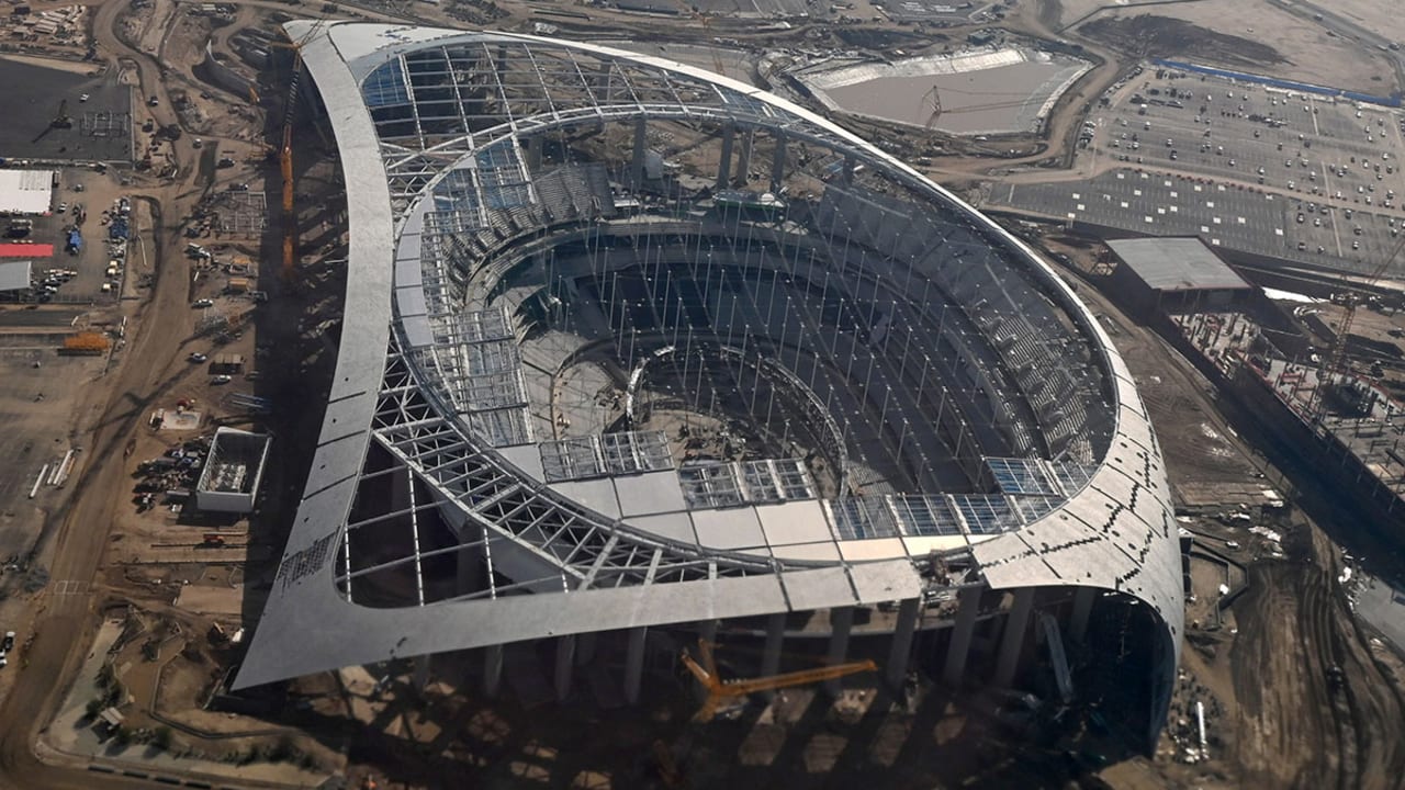 Inglewood's SoFi Stadium construction ...