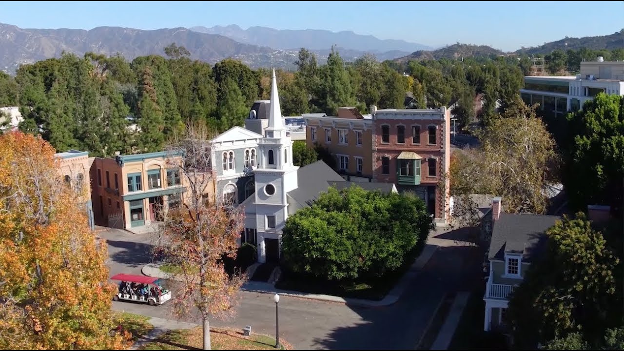 Backlot at Warner Bros. Studios: picturesque venue for events with charming architecture.