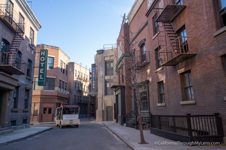 Backlot at Warner Bros. Studios, vintage architecture for unique events and film shoots.