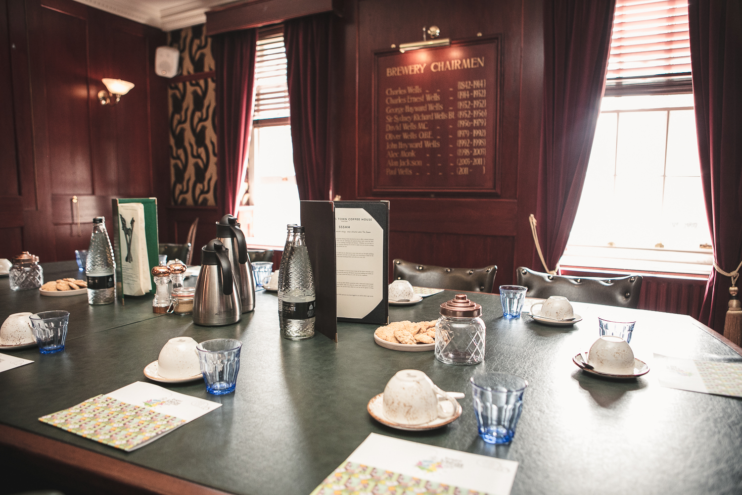 The Boardroom at Somers Town Coffee House, elegant meeting space for corporate events.