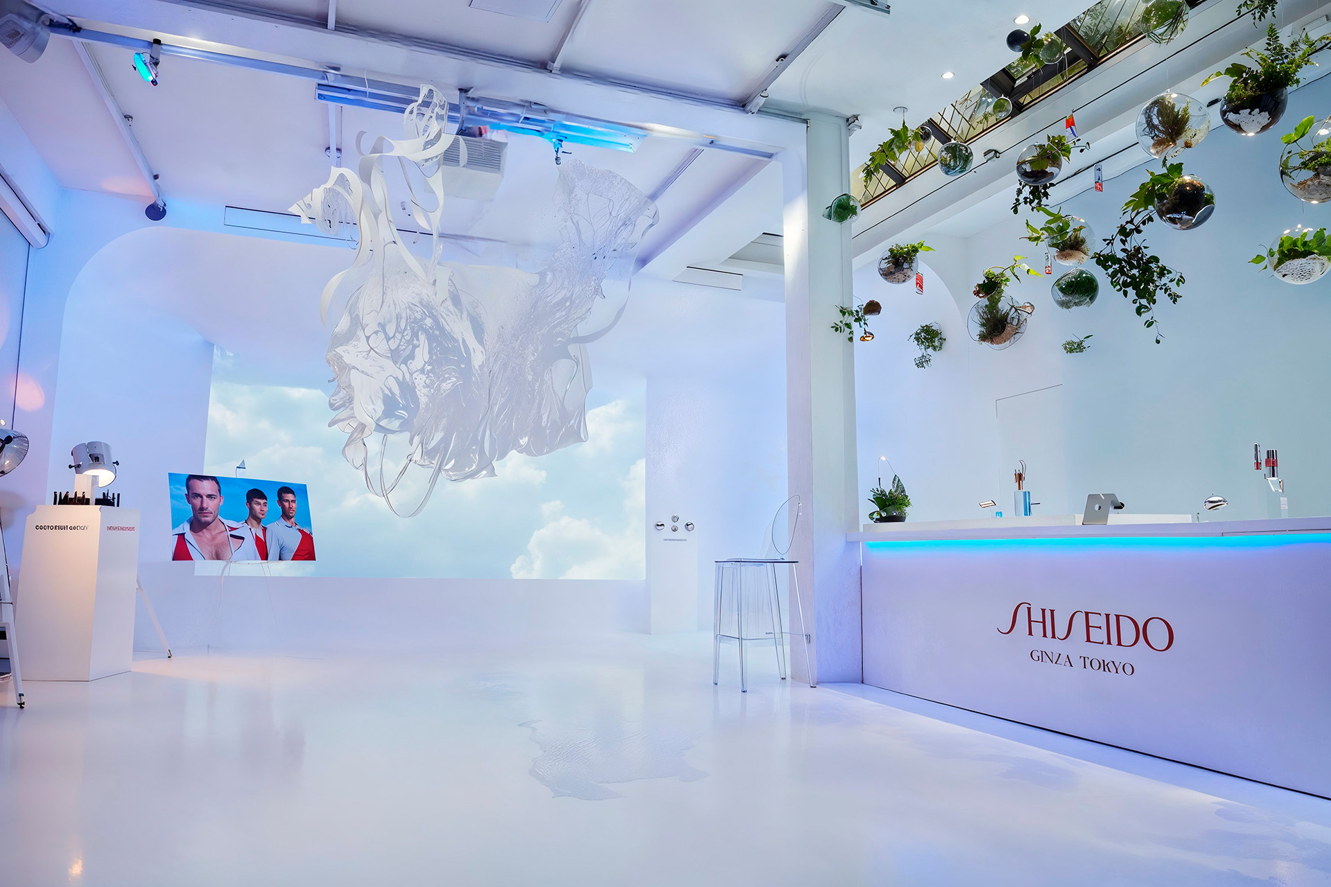 Sleek event space for Shiseido product launch with modern decor and immersive ambiance.