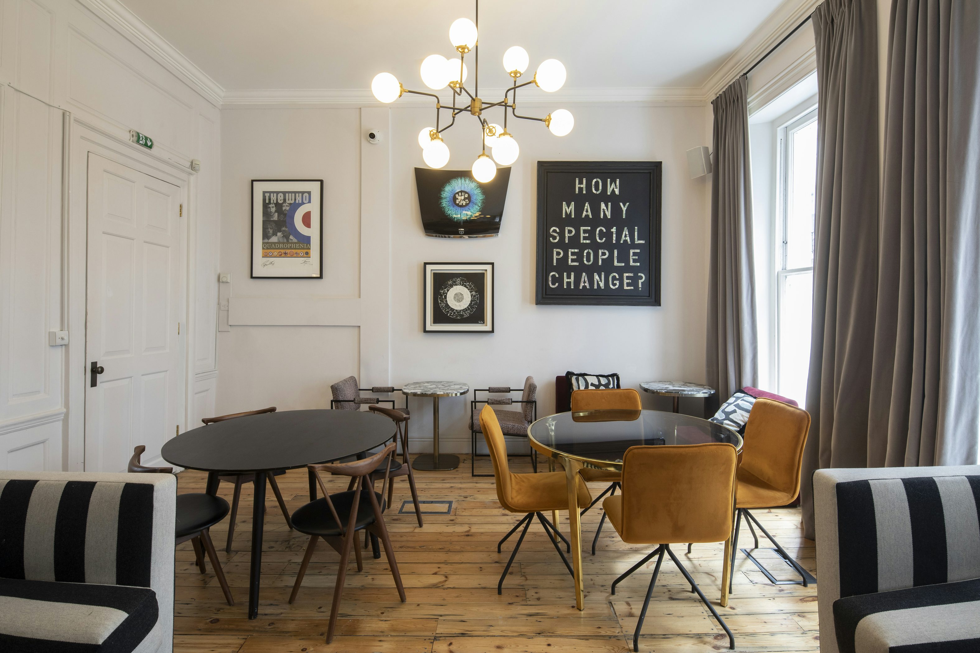 Stylish Rathbone Lounge meeting space with modern decor for creative gatherings.