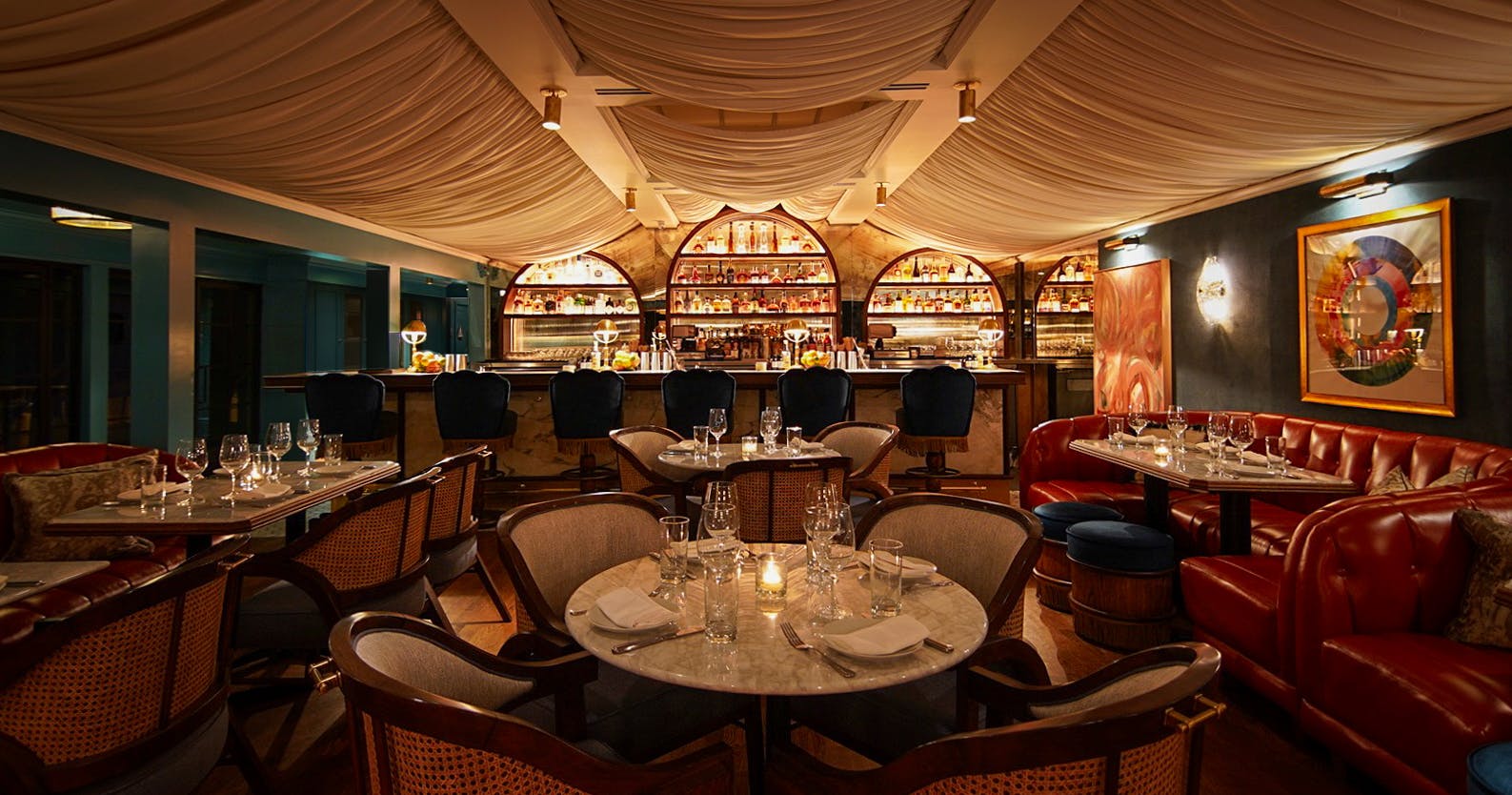 Elegant bar area in Olivetta, perfect for upscale events and intimate gatherings.