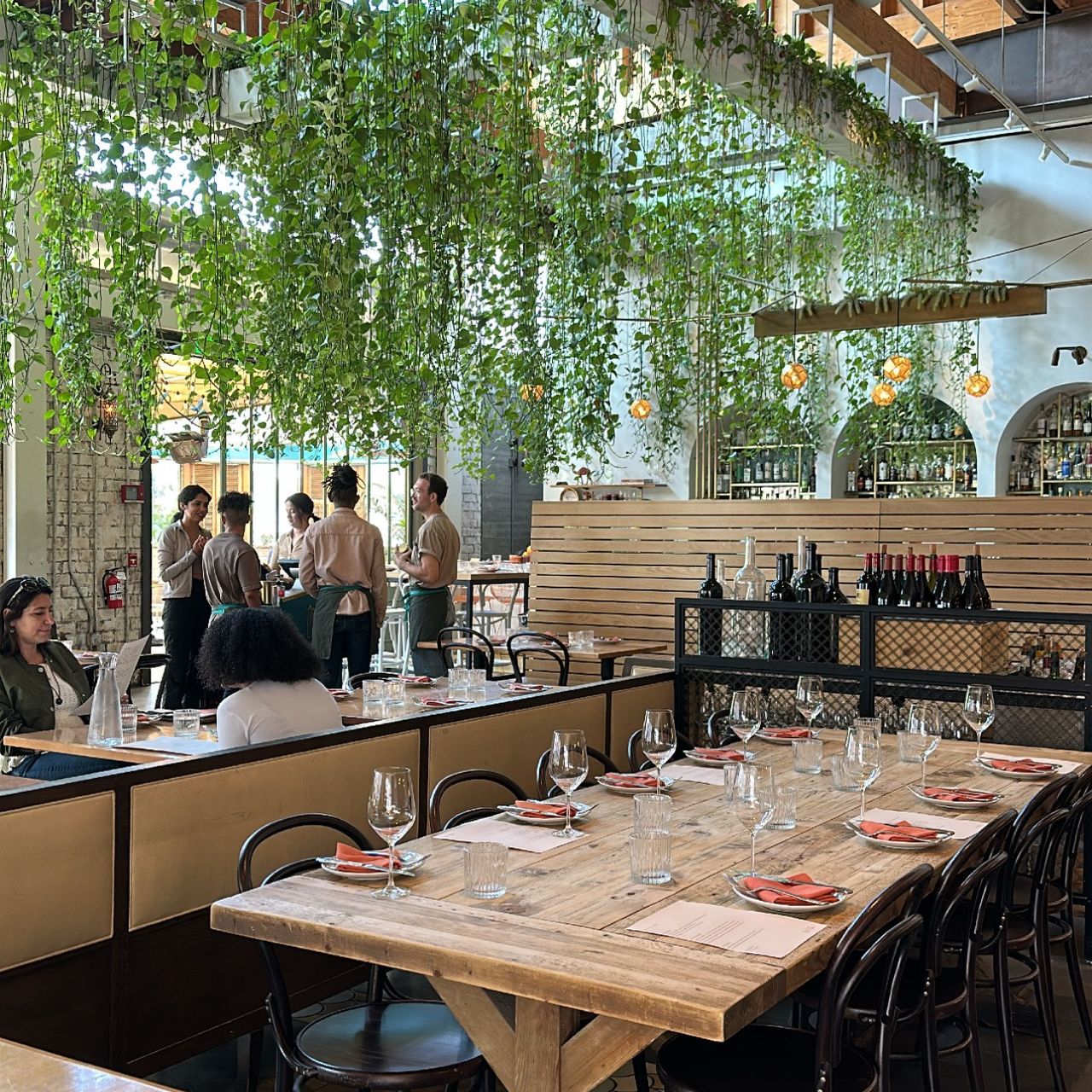 Main Dining Room in Bavel, vibrant setting for corporate events and intimate gatherings.