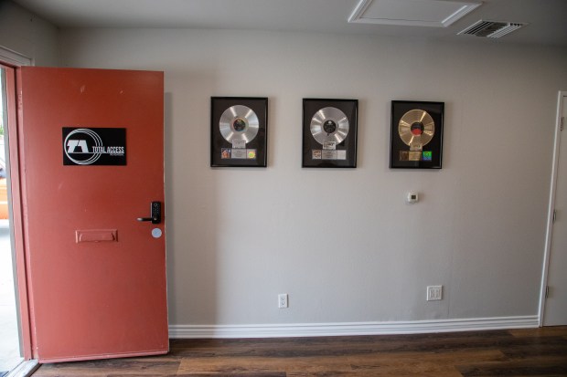 Large Rehearsal Room with bold orange door, ideal for creative networking events.