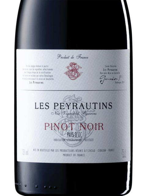 Les Peyrautins Pinot Noir bottle for upscale events and corporate gatherings.
