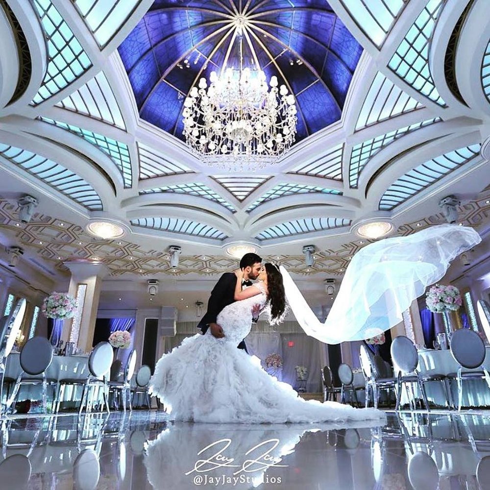 Elegant Crystal Ballroom with chandelier, perfect for luxury weddings and events.