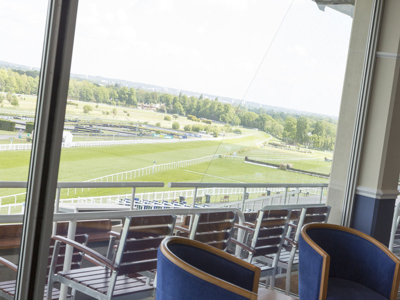 Royal Box at Sandown Park Racecourse, spacious venue for upscale corporate events.