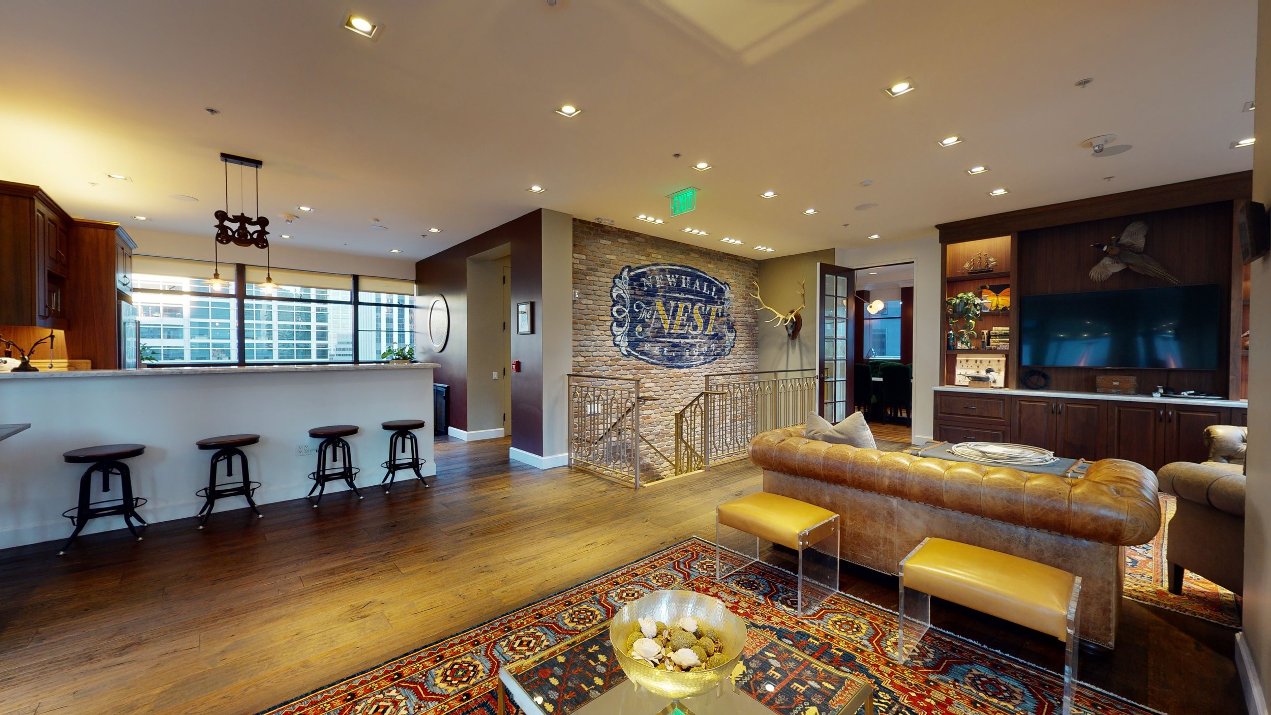 Modern conference room with comfortable seating for networking events and gatherings.