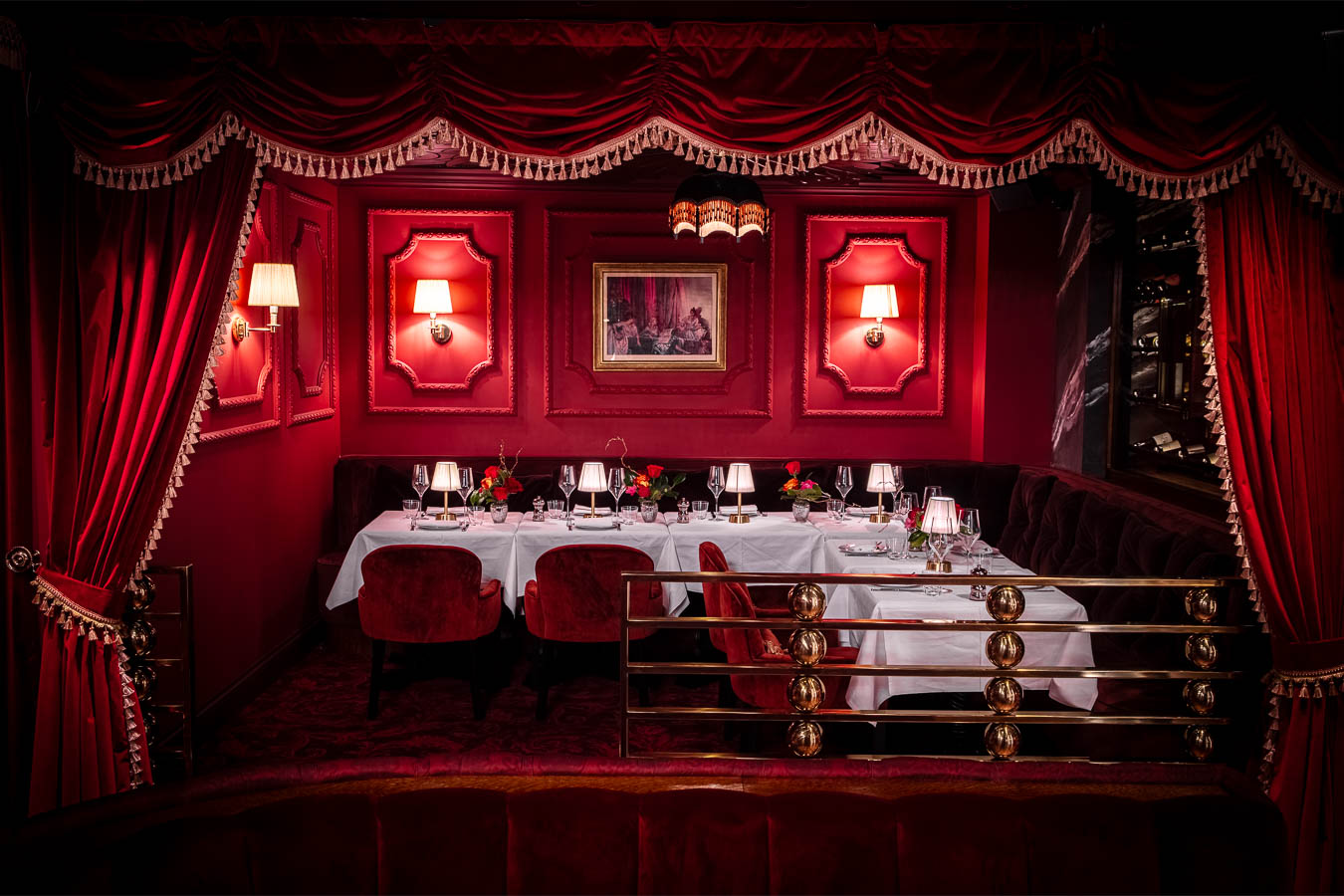 Elegant private dining room in Mistress of Mayfair, perfect for corporate events and celebrations.