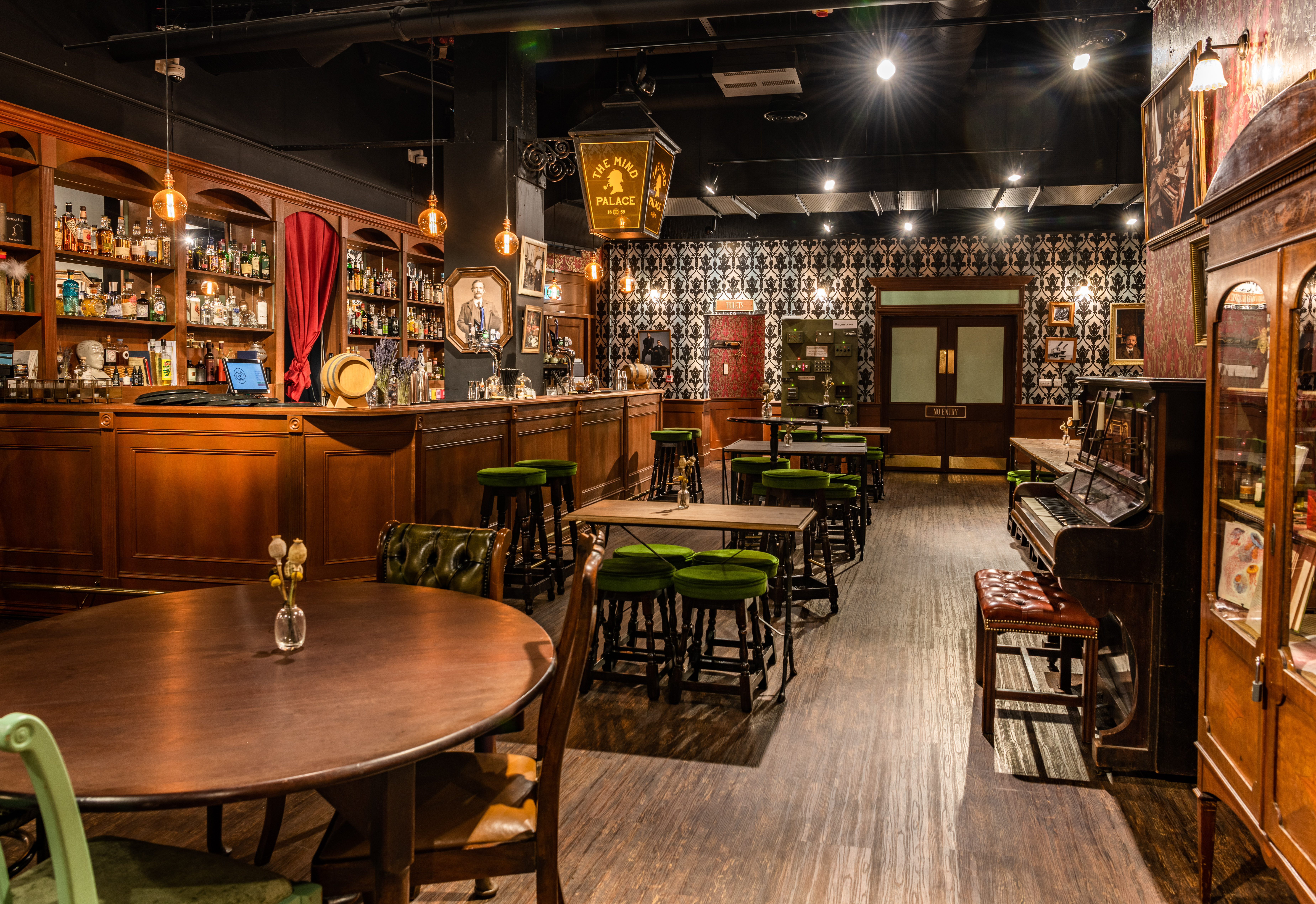 Charming Mind Palace venue with vintage decor, ideal for gatherings and networking events.