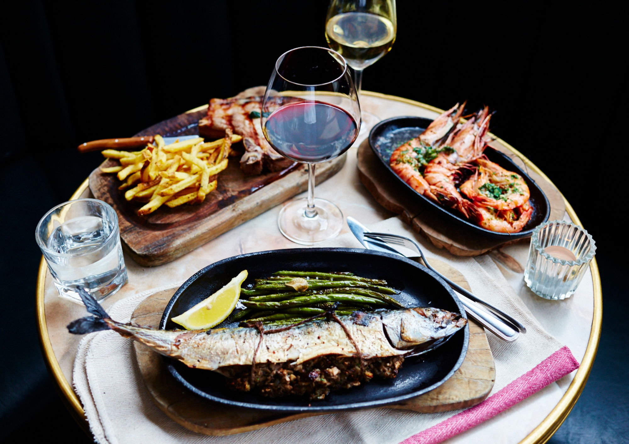 Elegant dining setup at Patron Restaurant for corporate dinners and networking events.